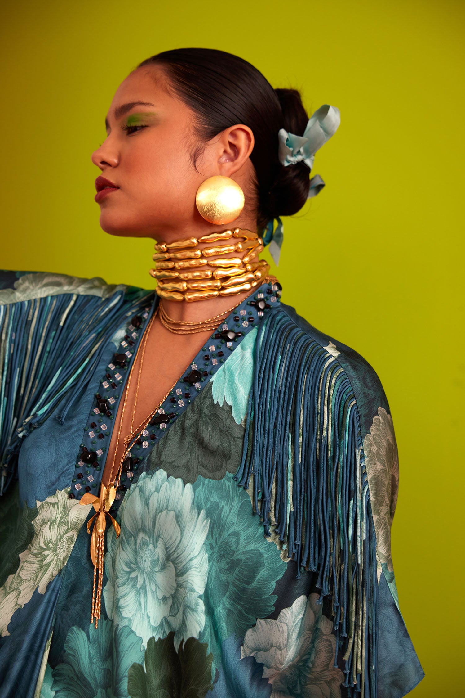 Mia - Printed & Fringed Kaftan