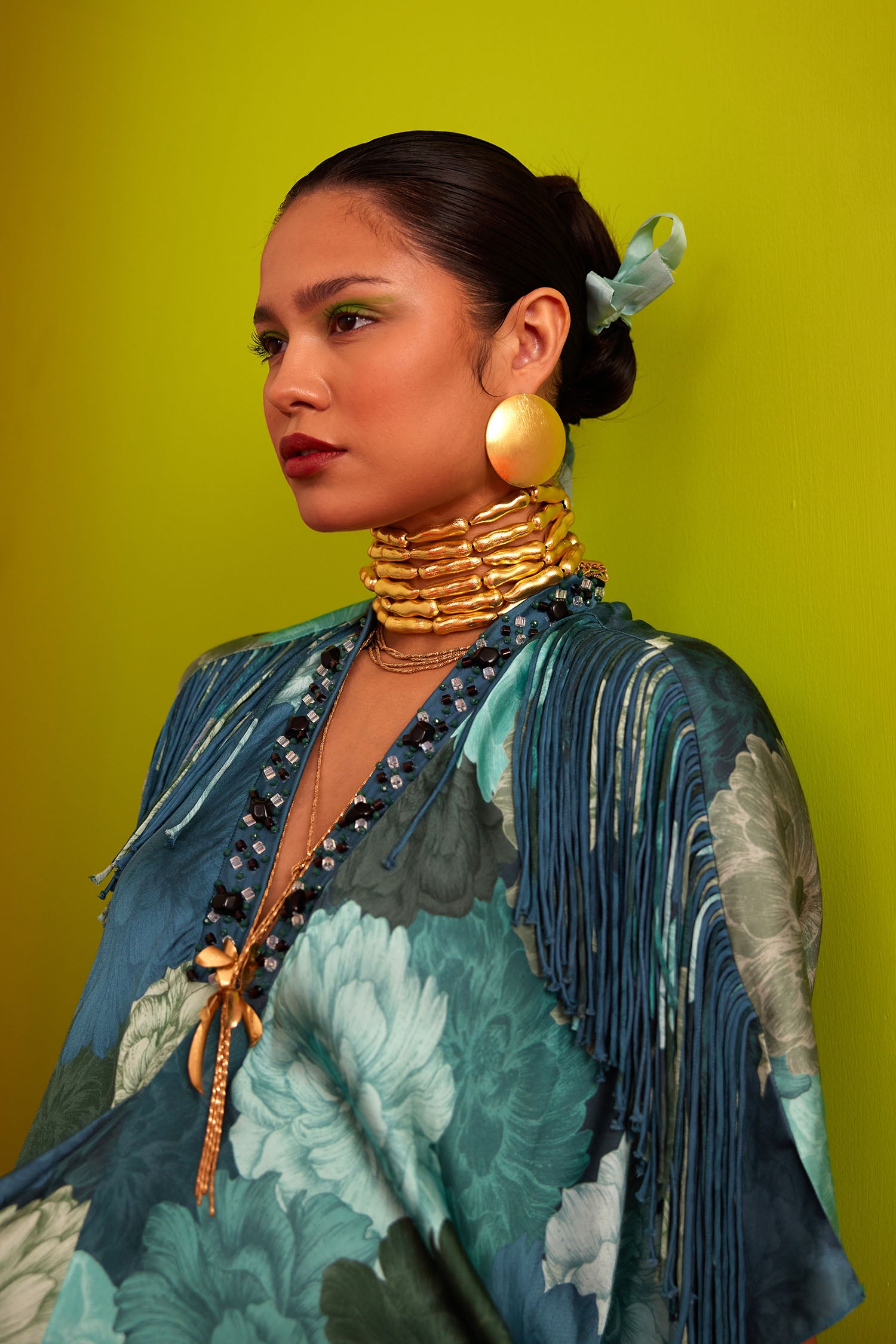 Mia - Printed & Fringed Kaftan