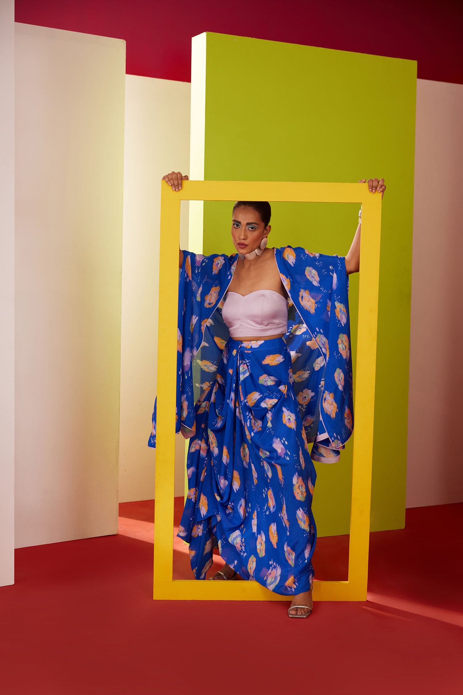 Fio - Printed Skirt Cape Set