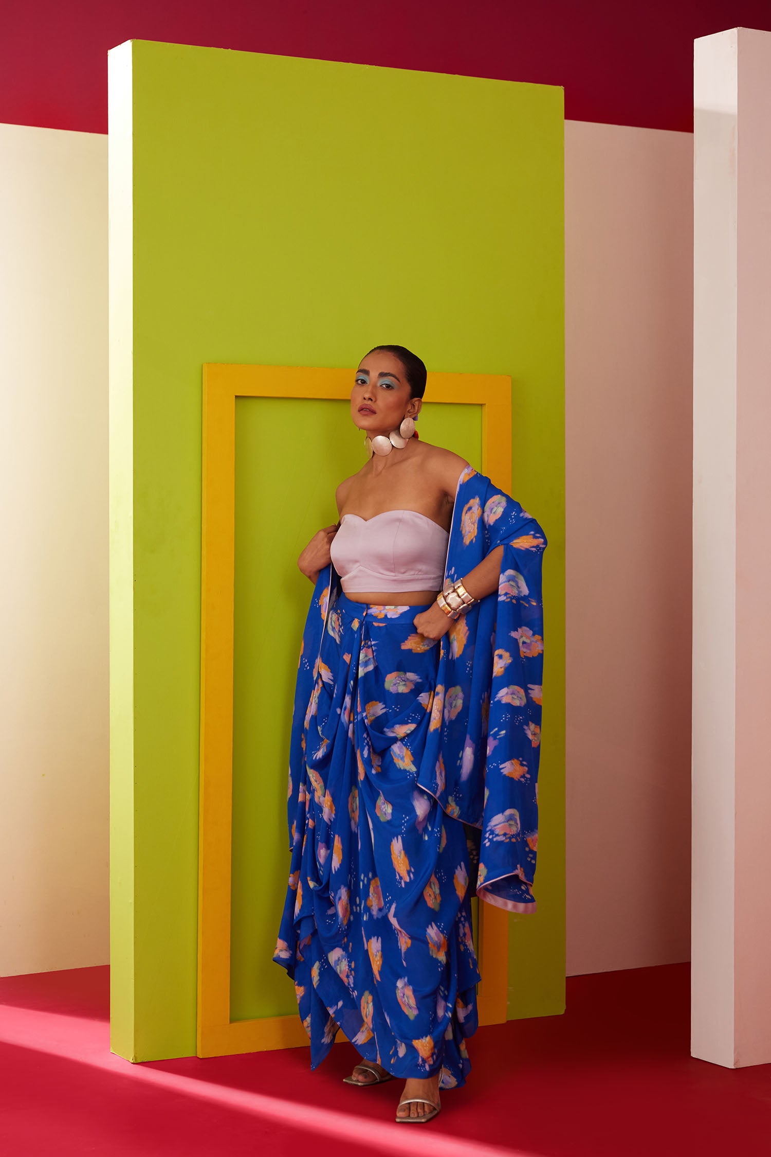 Fio - Printed Skirt Cape Set