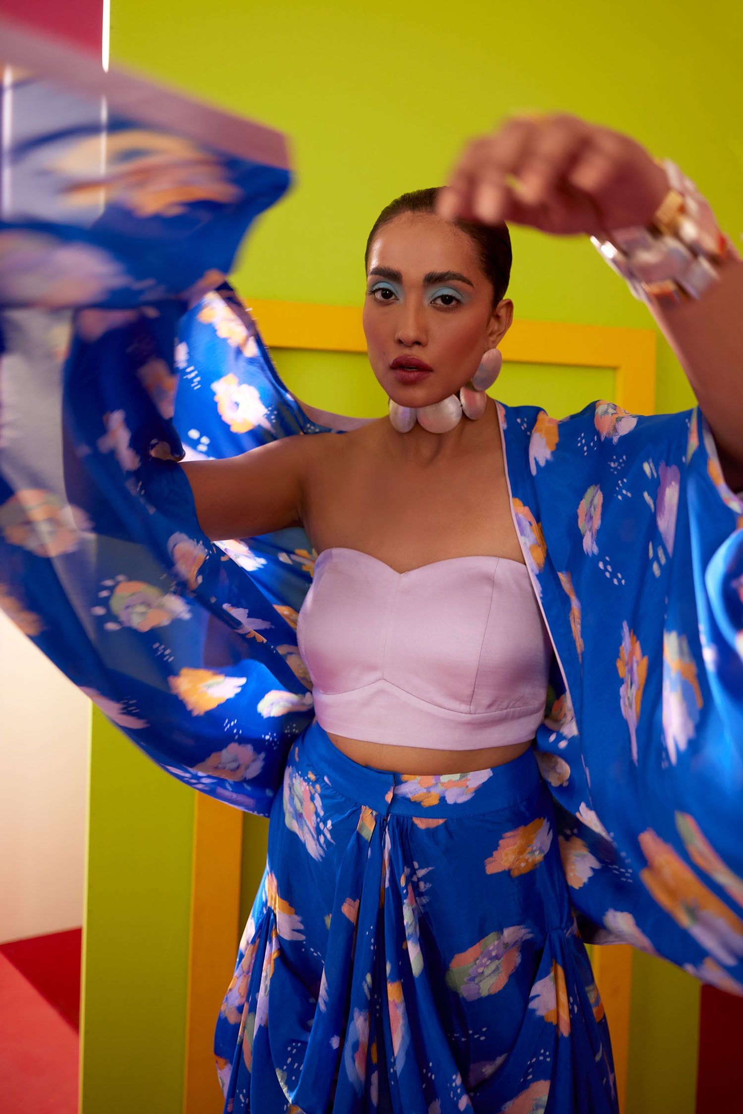 Fio - Printed Skirt Cape Set