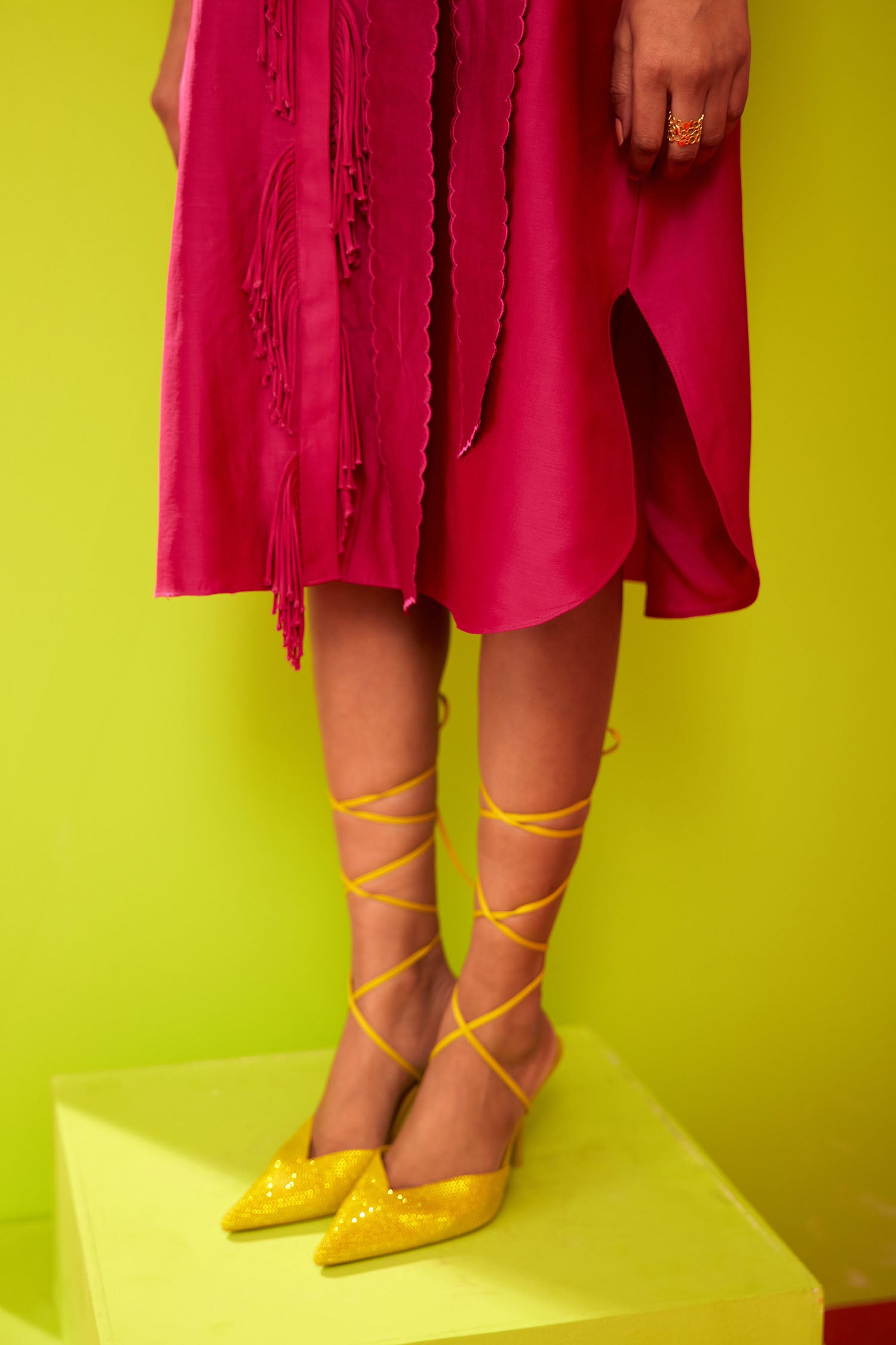 Terry - Handcrafted Fringed Shirt Dress