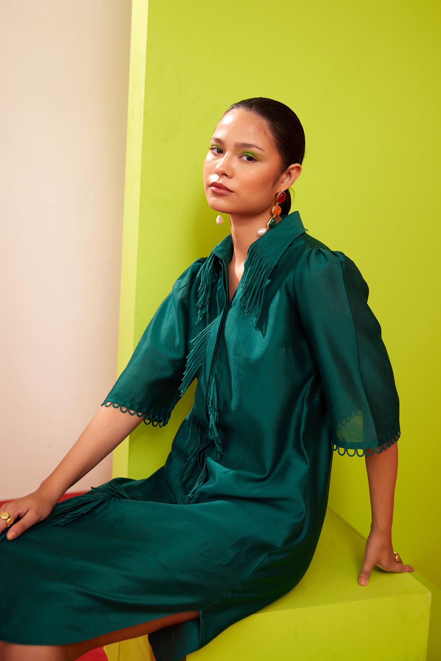 Terry - Handcrafted Fringed Dress