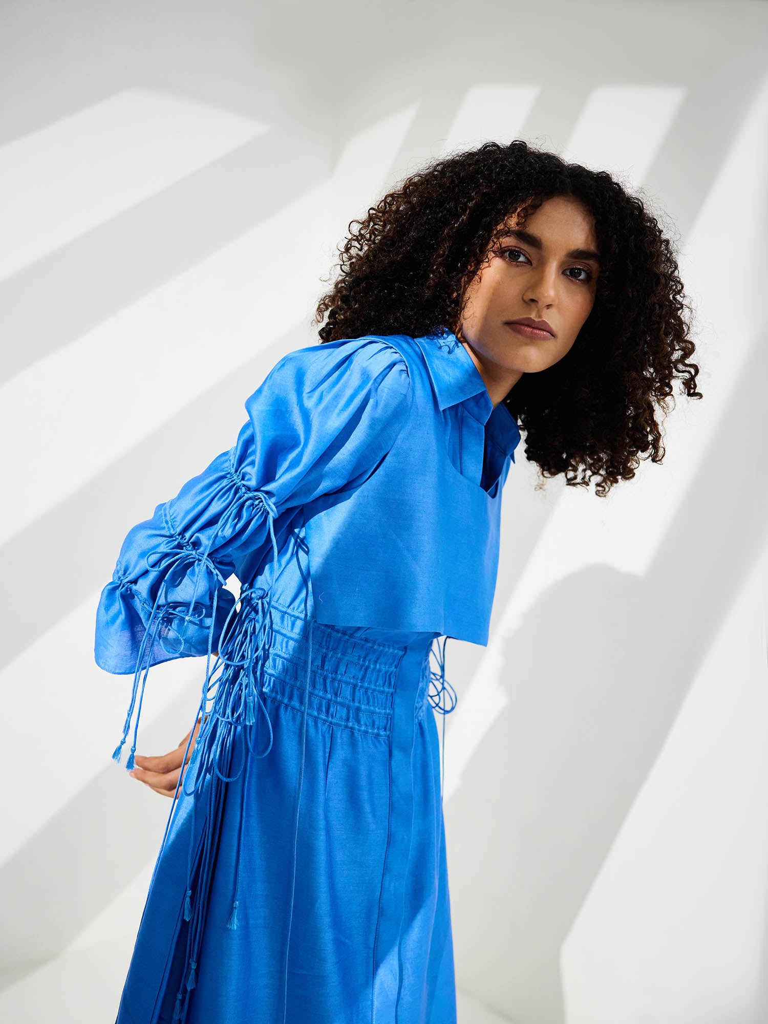 Hybrid Dazzle Tie-Up Dress With Bib