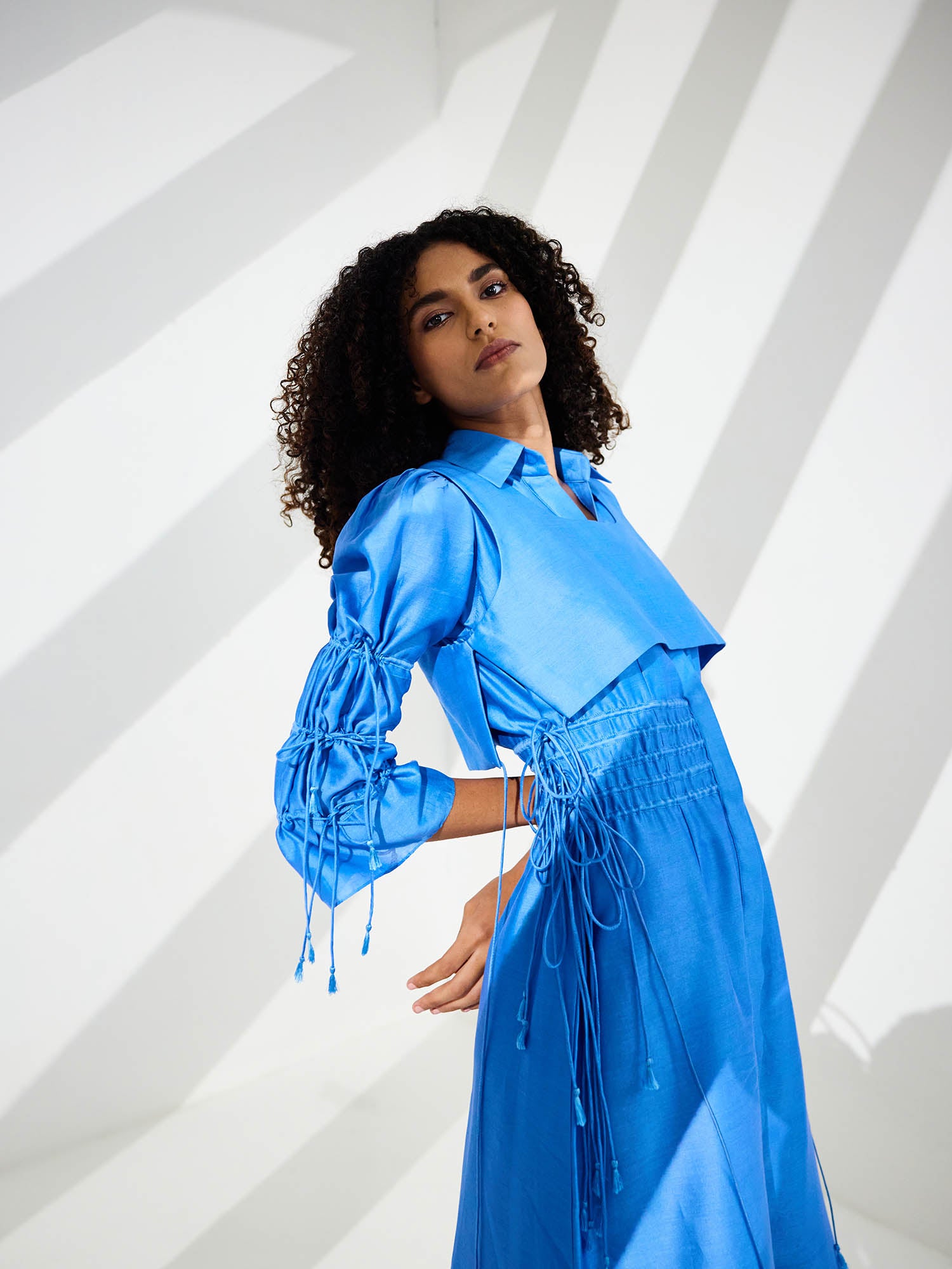 Hybrid Dazzle Tie-Up Dress With Bib