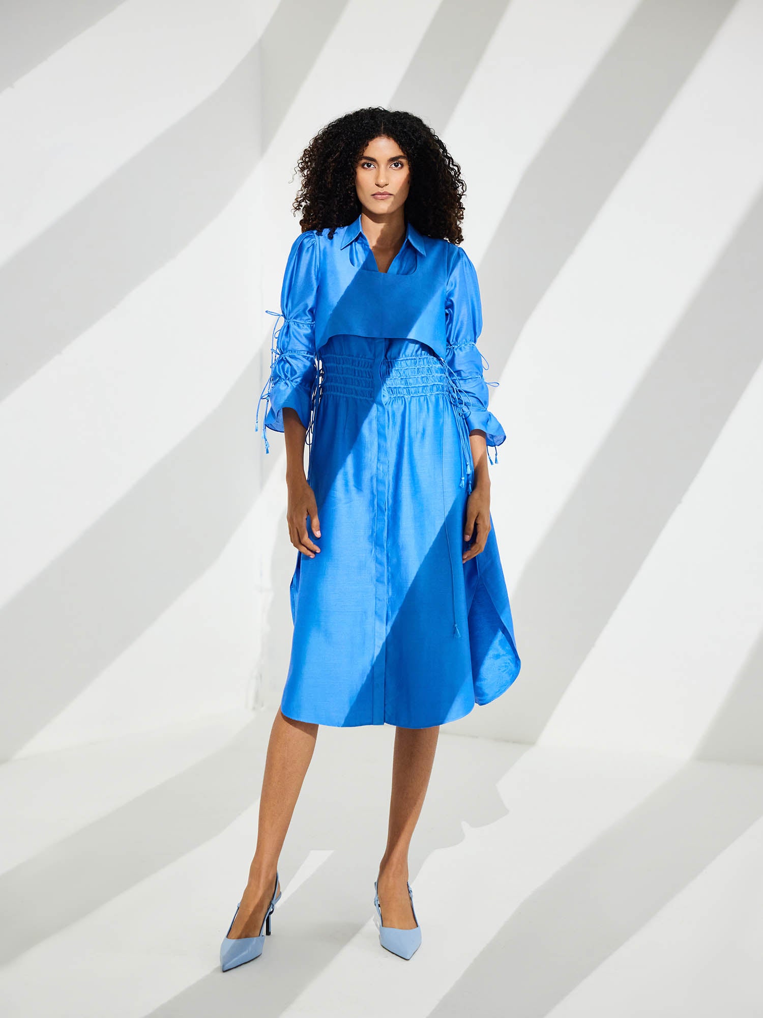 Hybrid Dazzle Tie-Up Dress With Bib