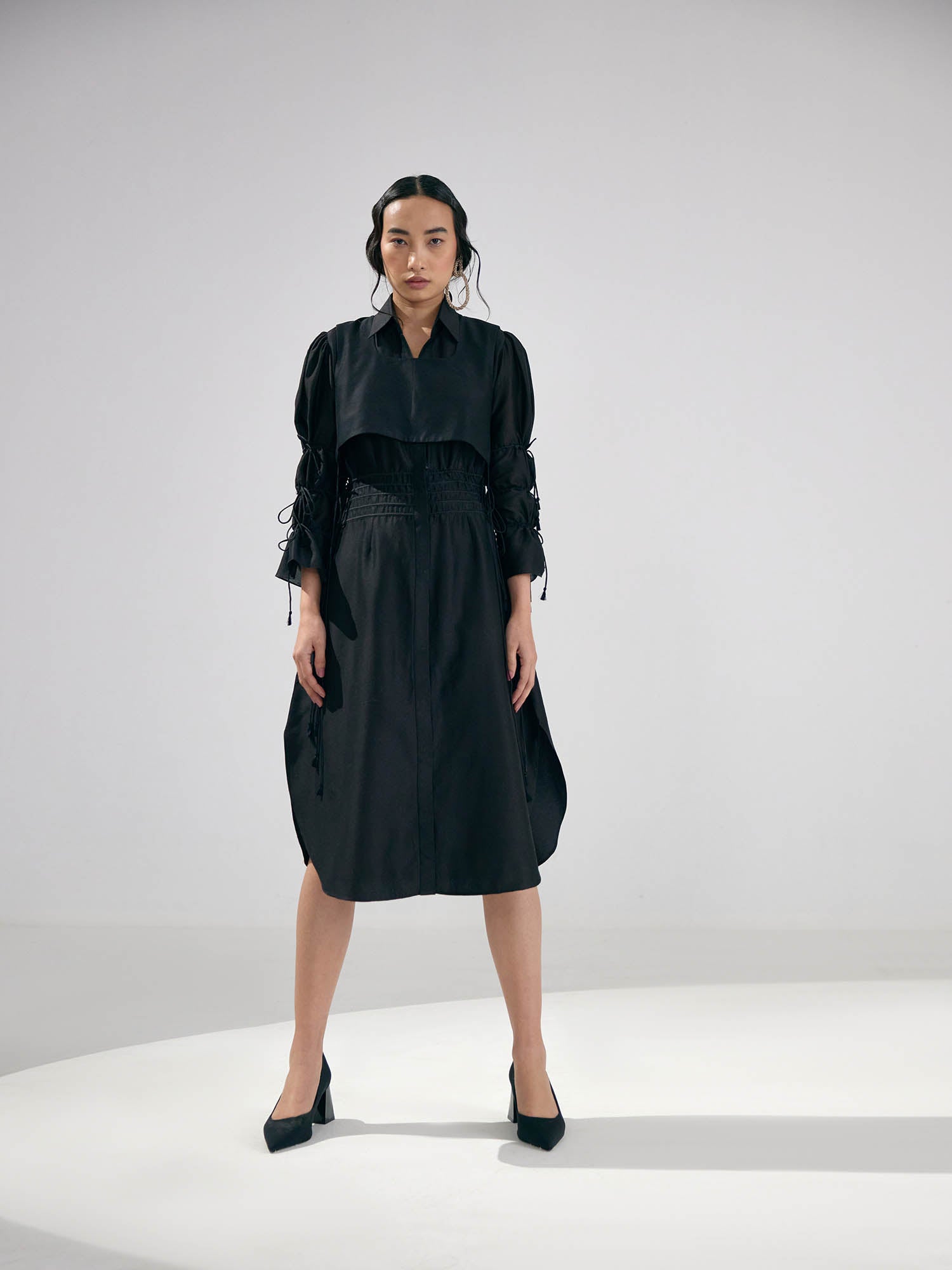Dazzle Tie-Up Dress With Bib