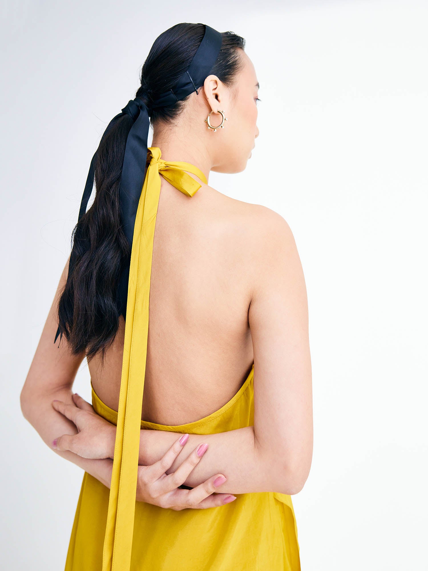 Sunflower Dress & Color Blocked Cape Set