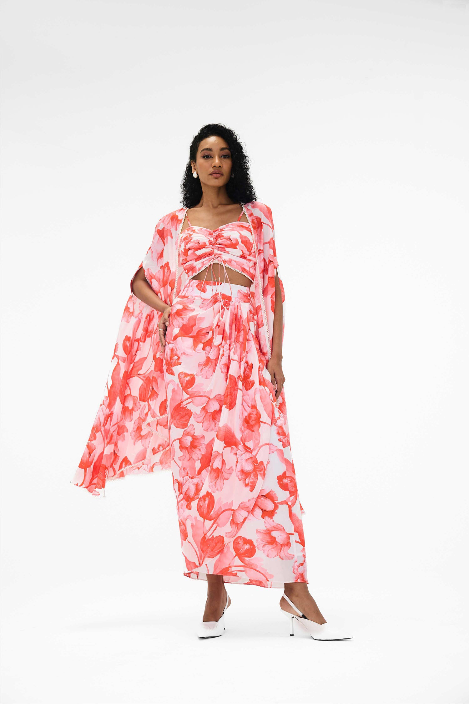 Issy Printed Skirt / Cape Set