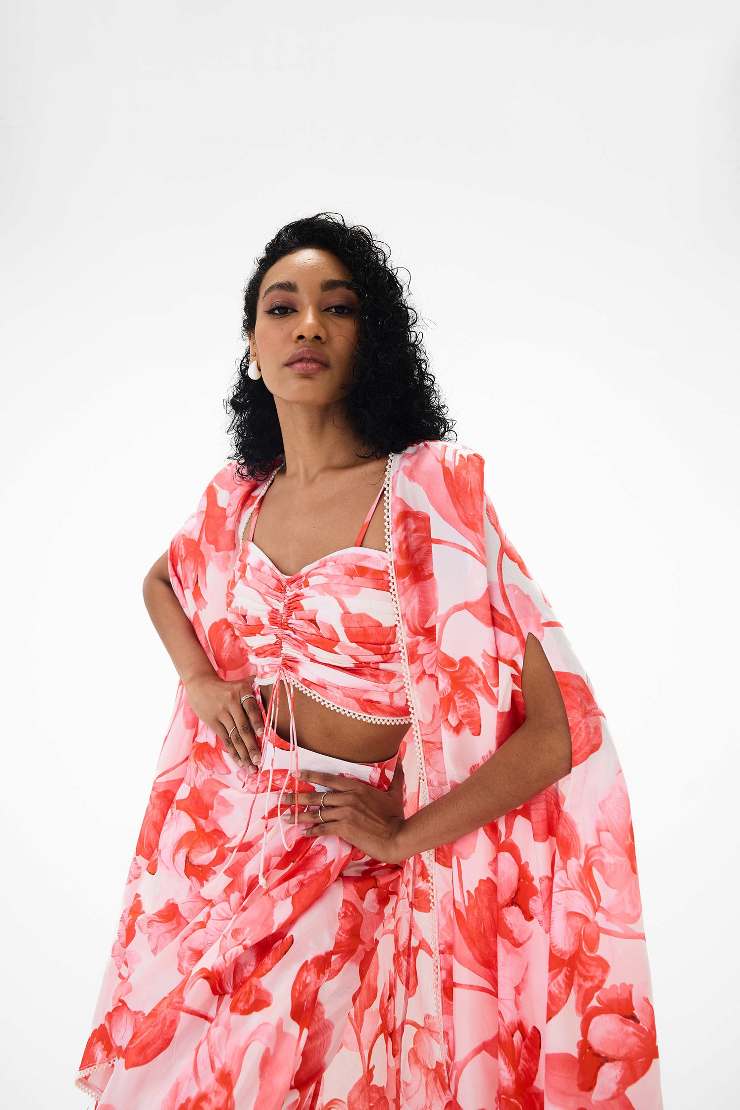 Issy Printed Skirt / Cape Set