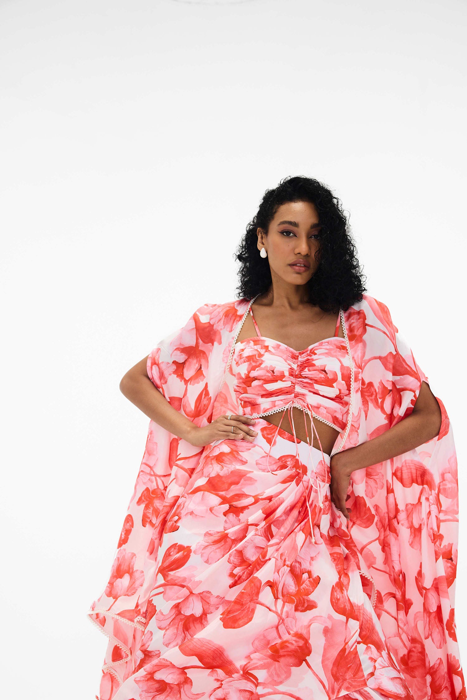 Issy Printed Skirt / Cape Set