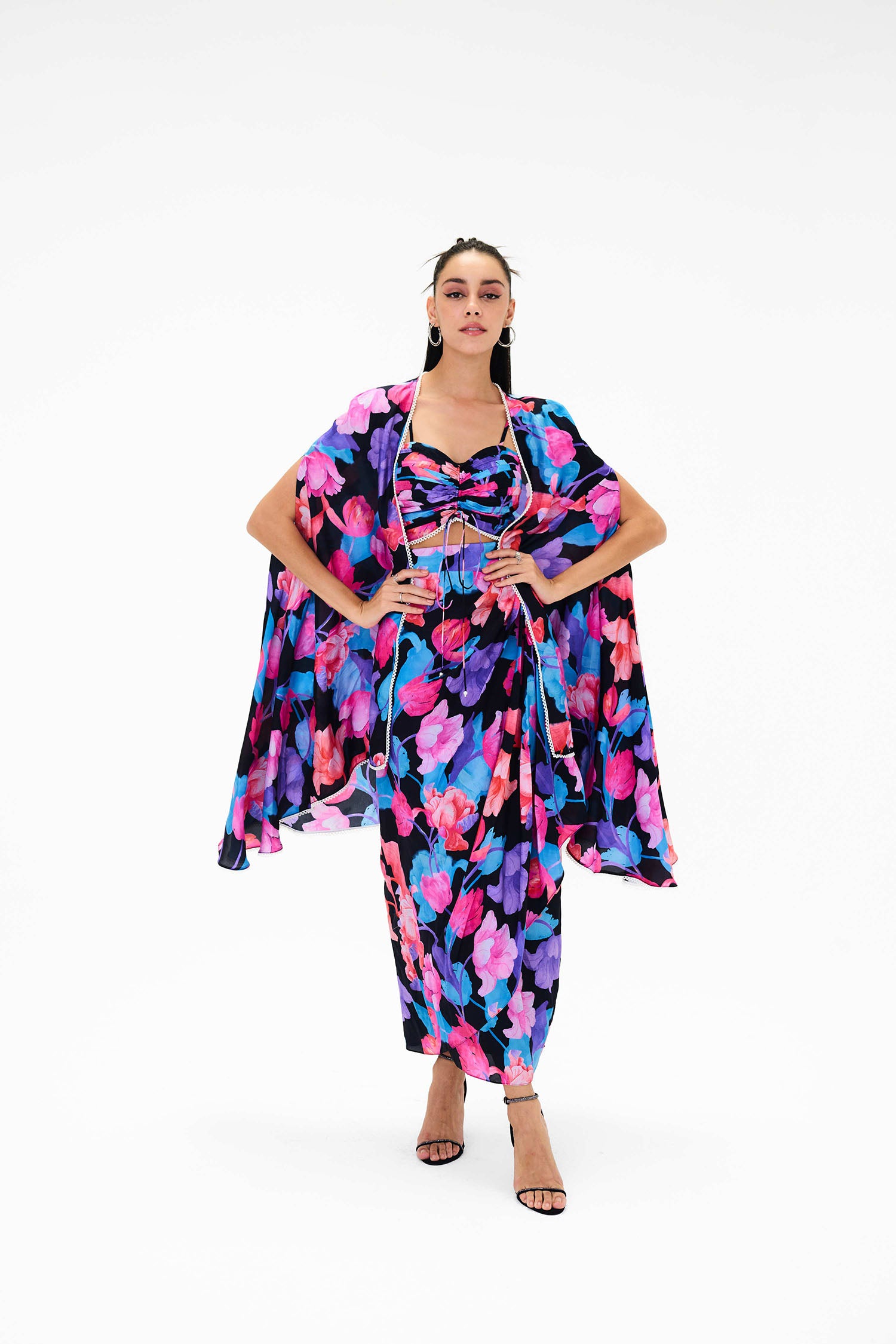 Issy Printed Skirt / Cape Set