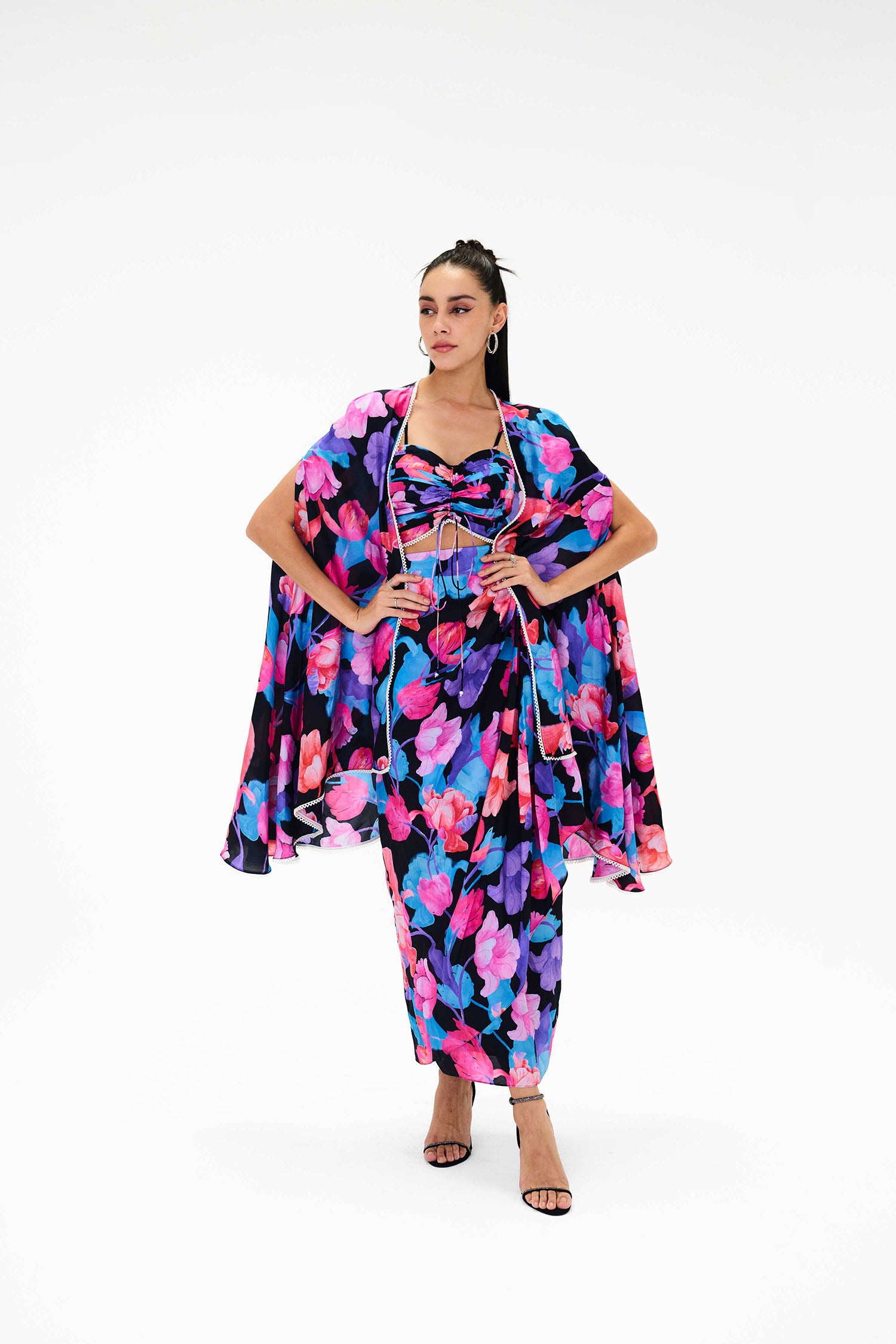 Issy Printed Skirt / Cape Set