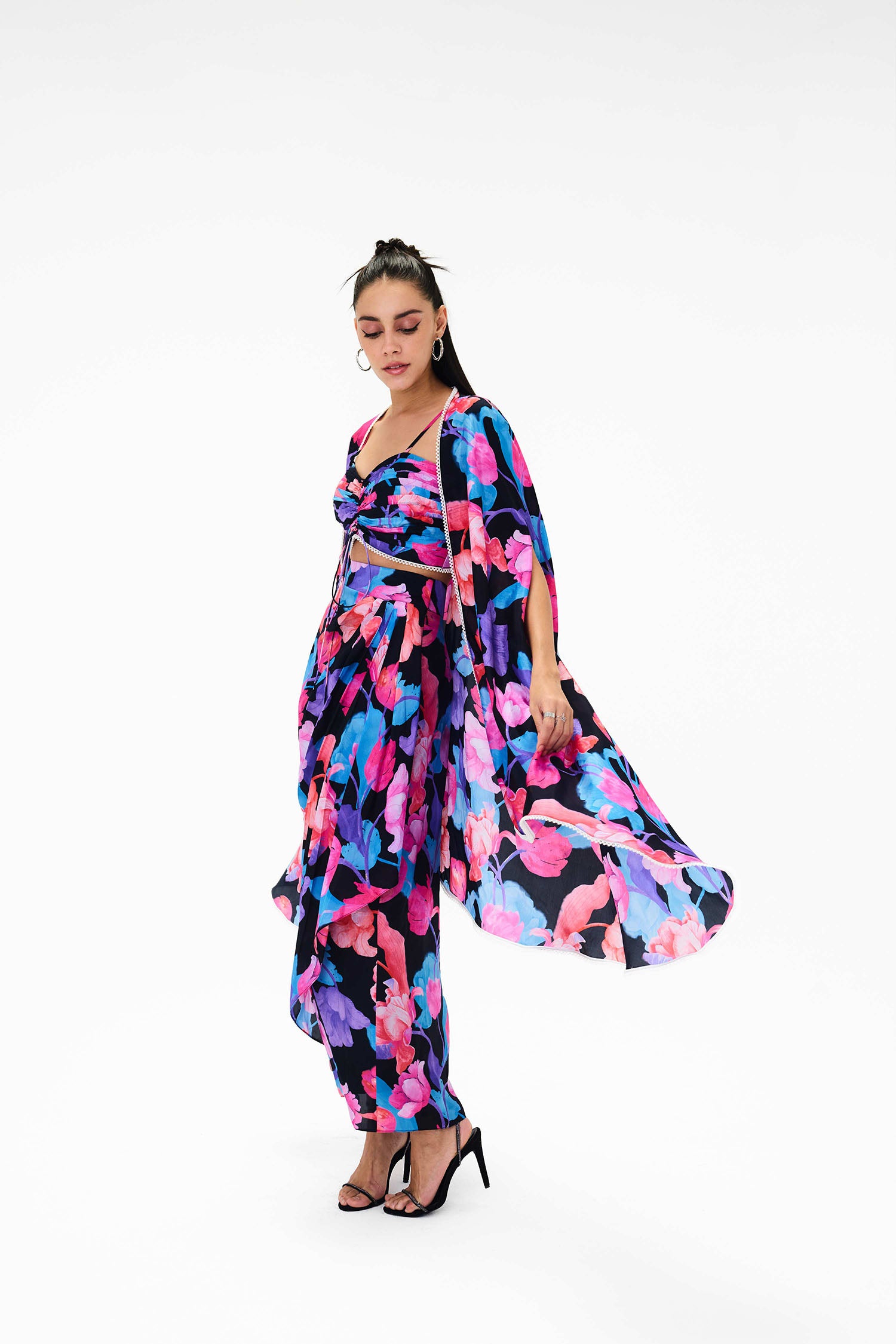 Issy Printed Skirt / Cape Set