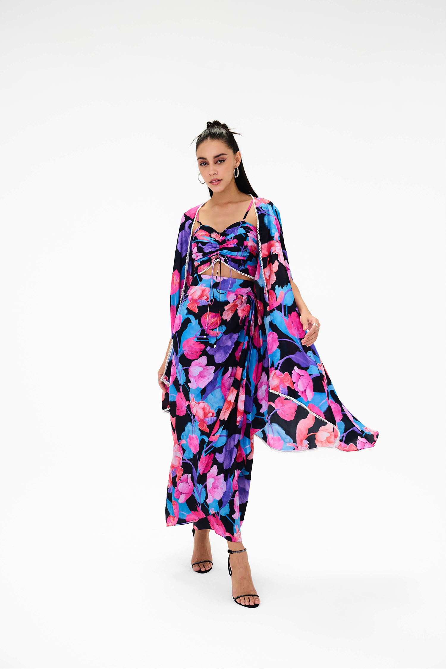 Issy Printed Skirt / Cape Set