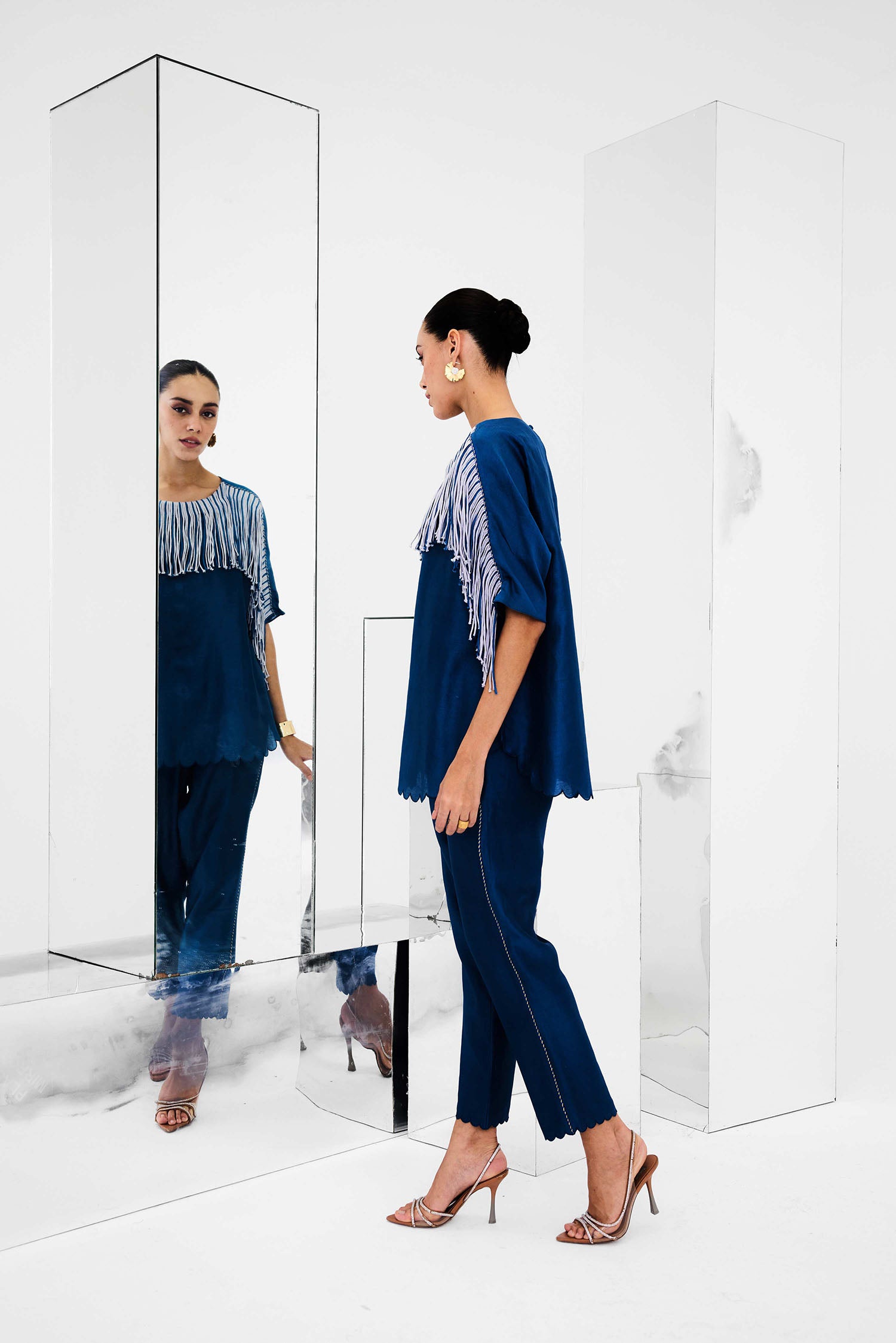Ema Handcrafted Fringed Boxy Set