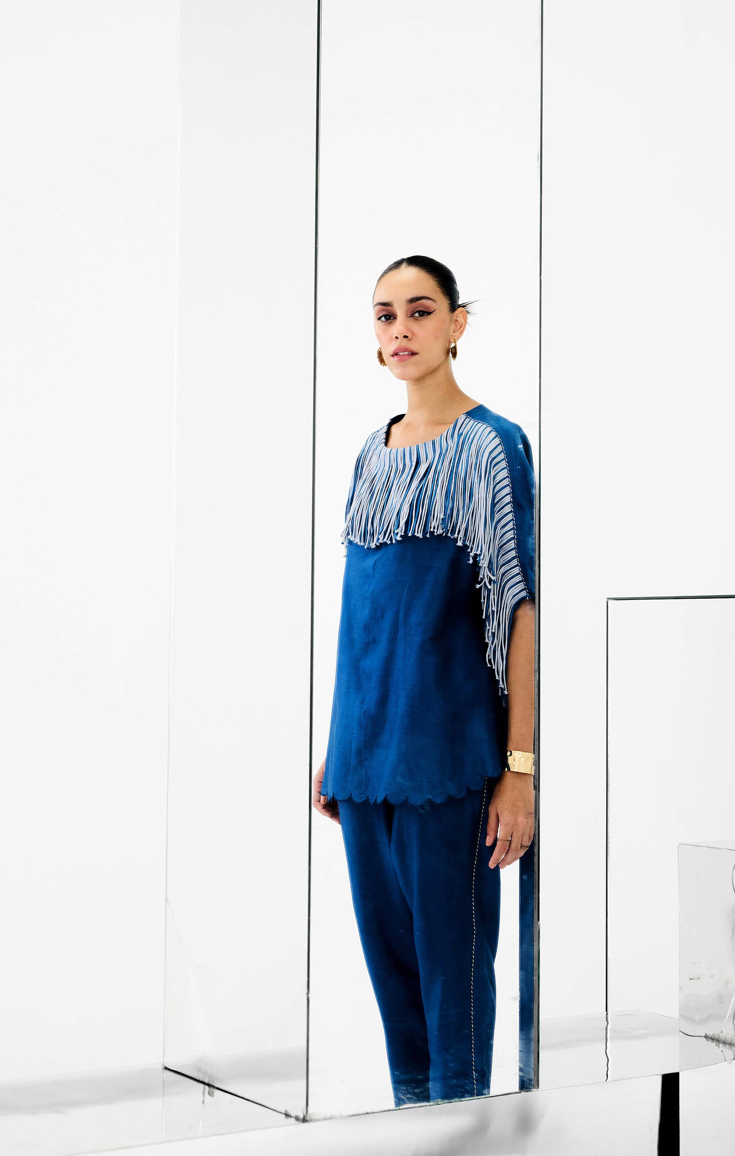 Ema Handcrafted Fringed Boxy Set