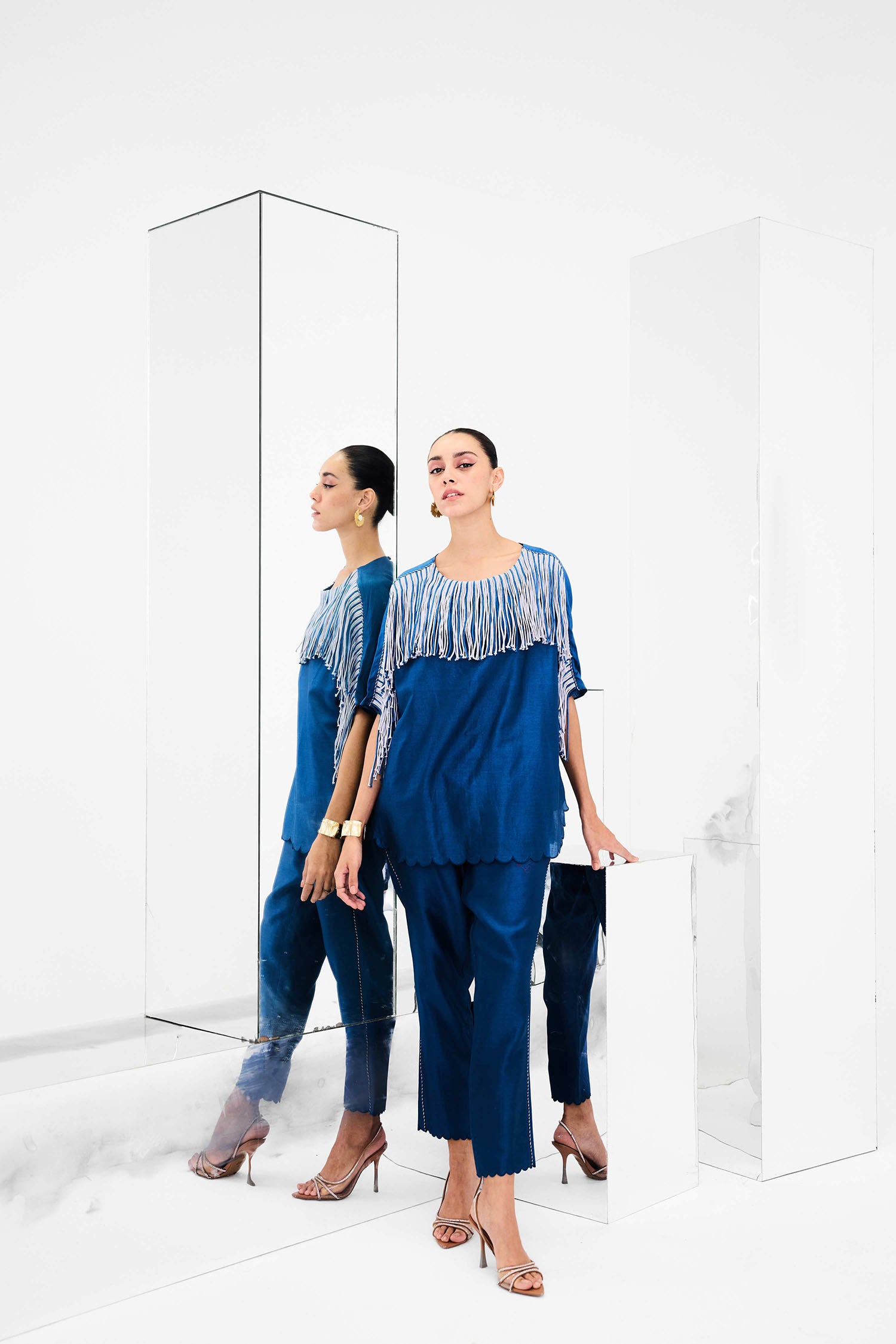Ema Handcrafted Fringed Boxy Set