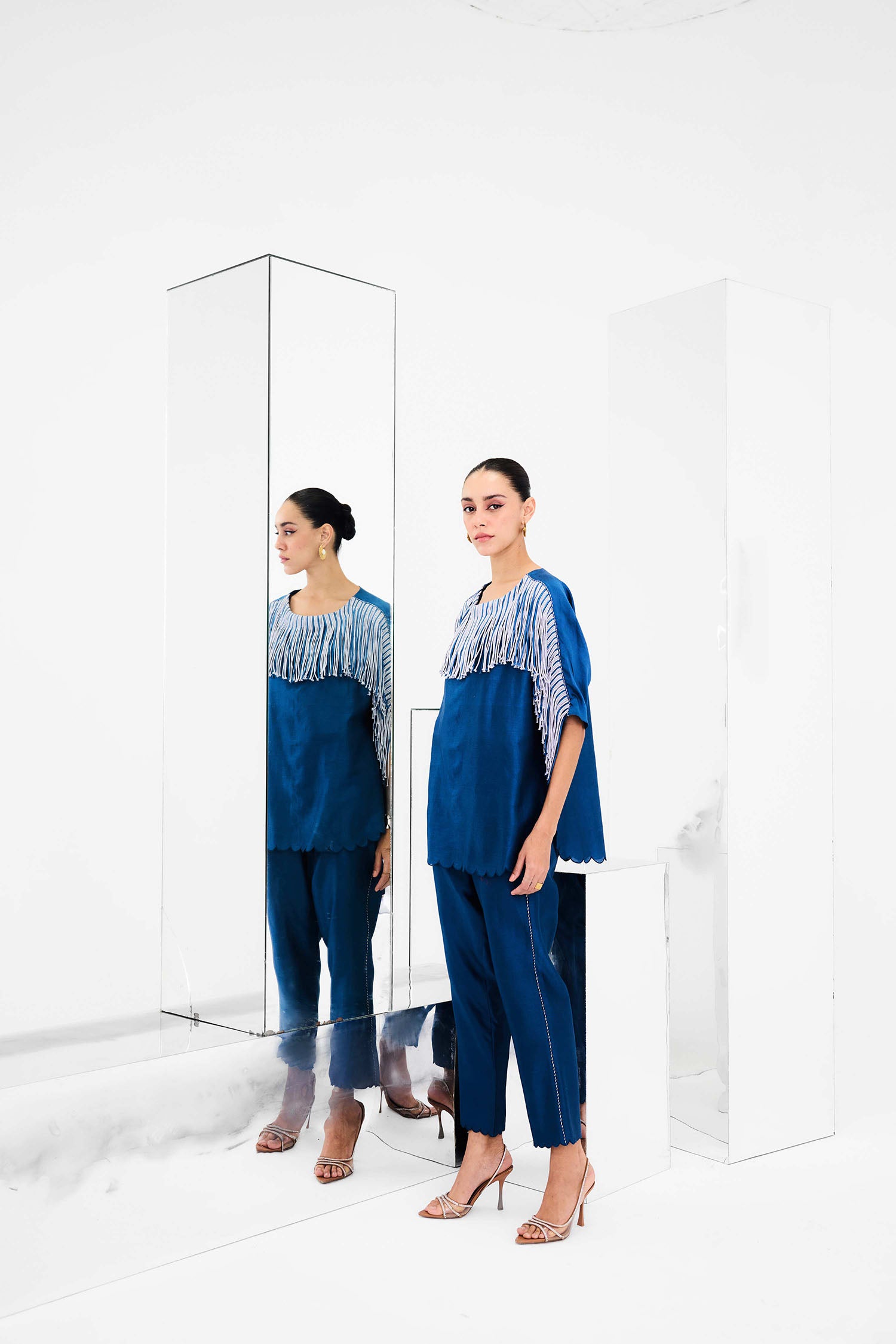 Ema Handcrafted Fringed Boxy Set