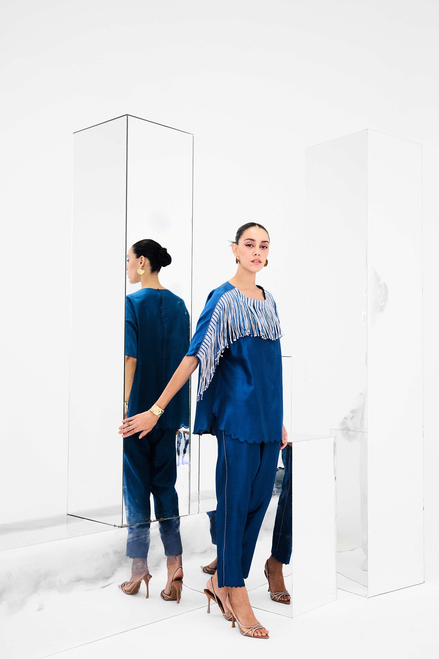 Ema Handcrafted Fringed Boxy Set