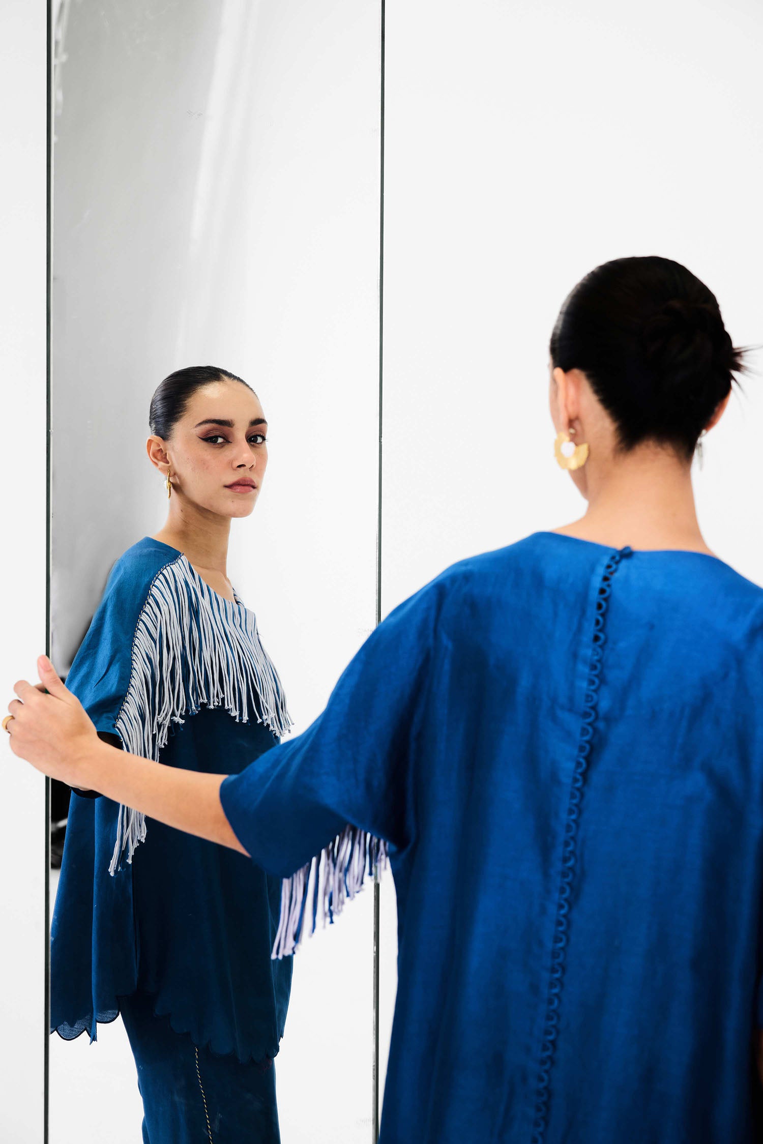 Ema Handcrafted Fringed Boxy Set
