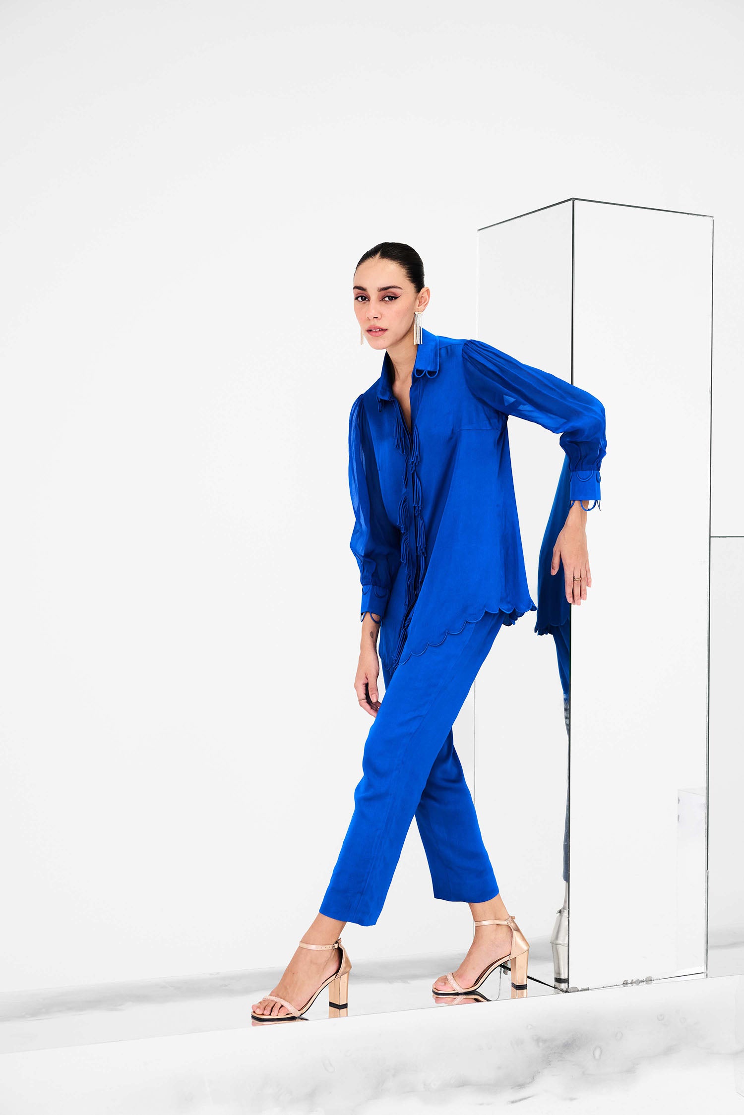 Ecru Detailed Fringed Co-ord