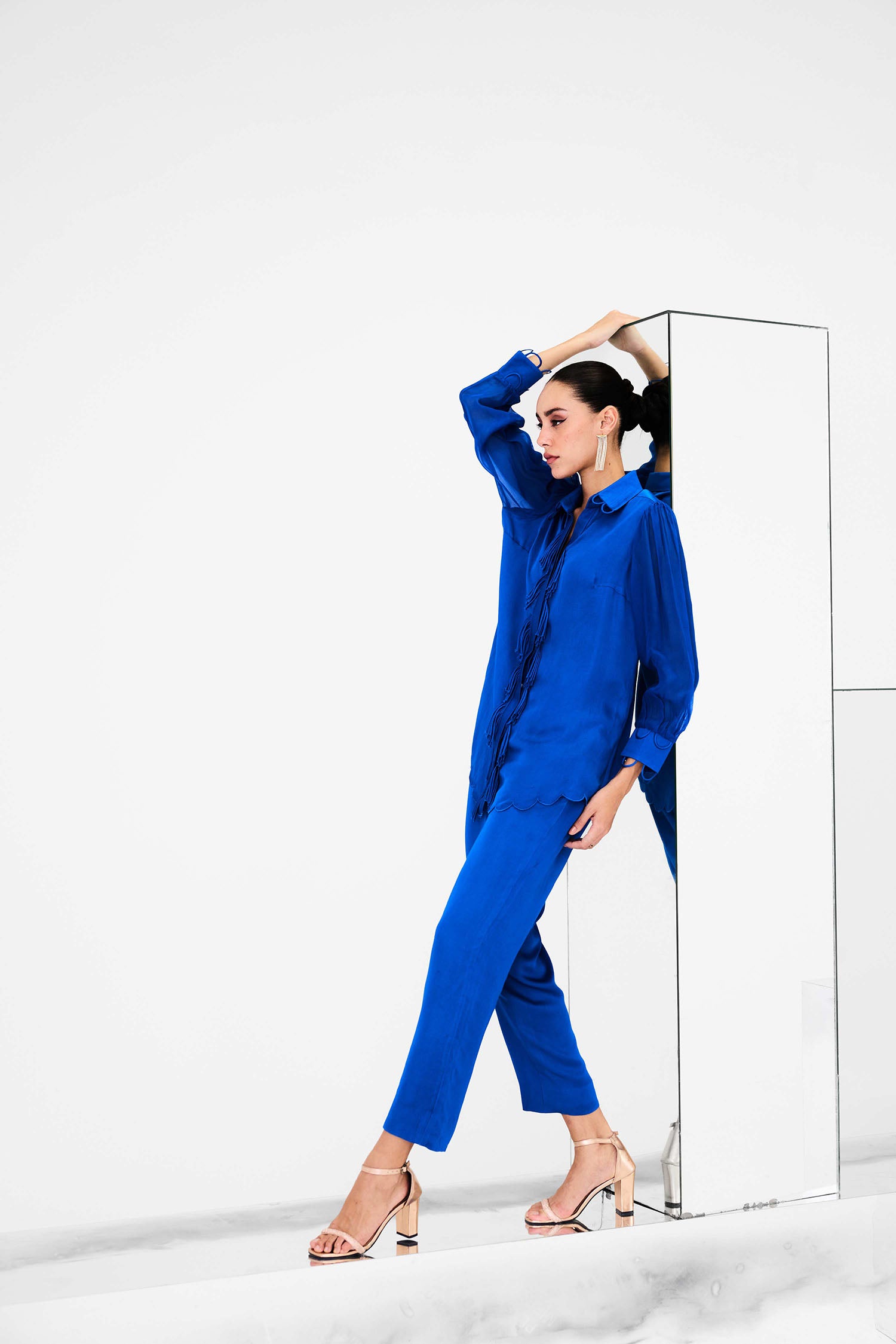 Ecru Detailed Fringed Co-ord