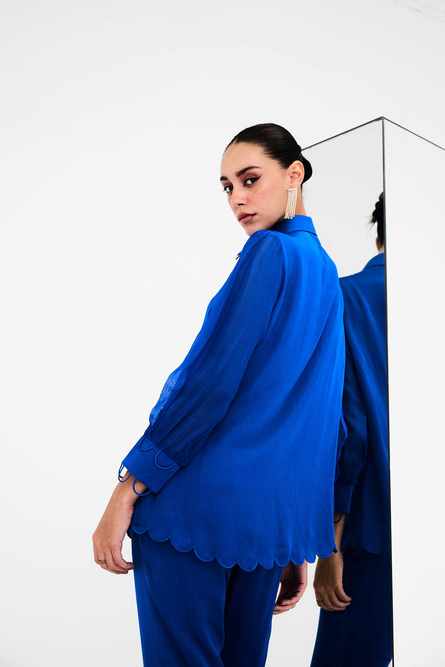 Ecru Detailed Fringed Co-ord