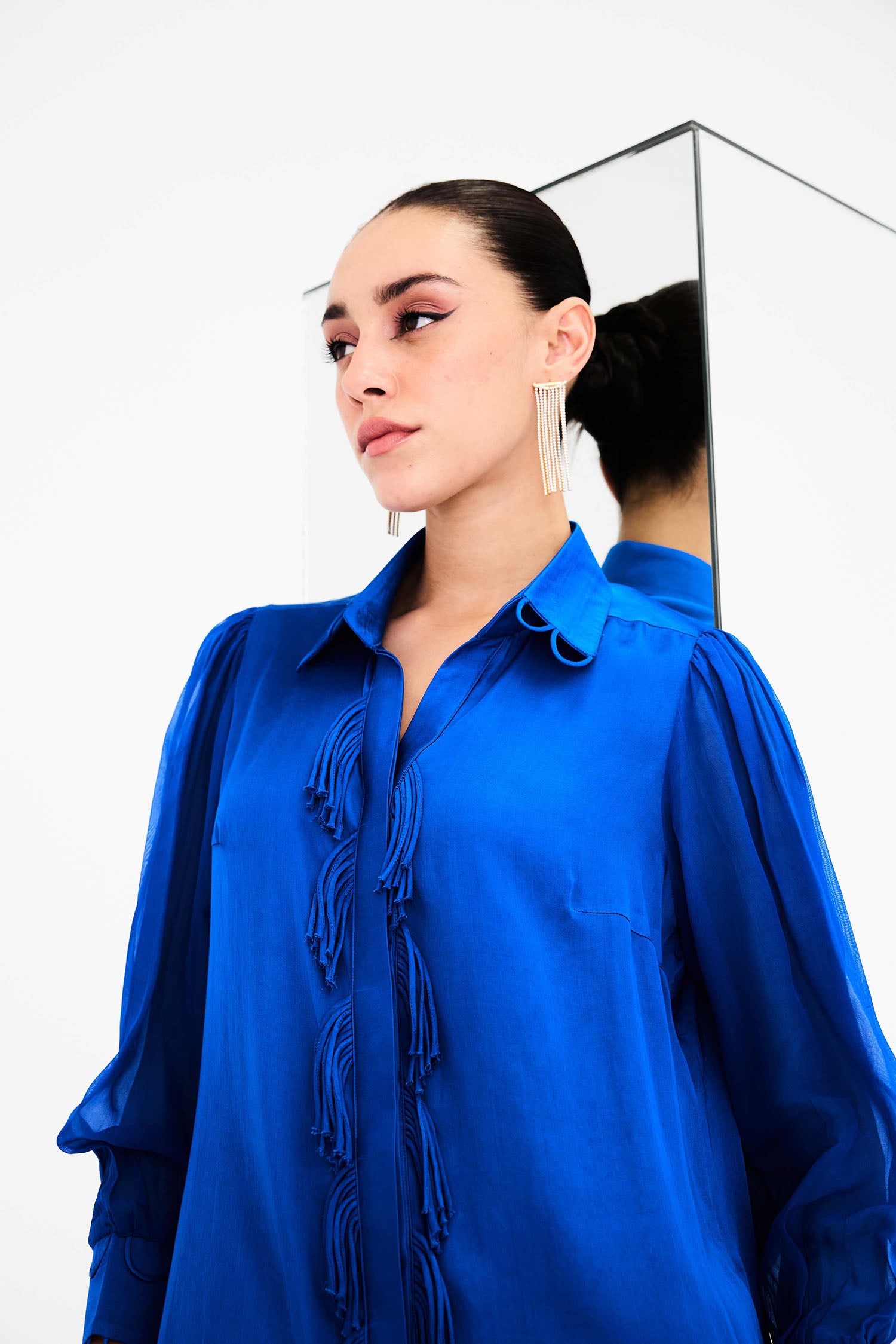 Ecru Detailed Fringed Co-ord