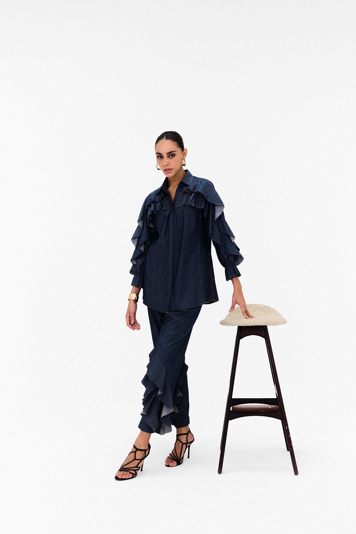Doris Ruffle Denim Co-ord