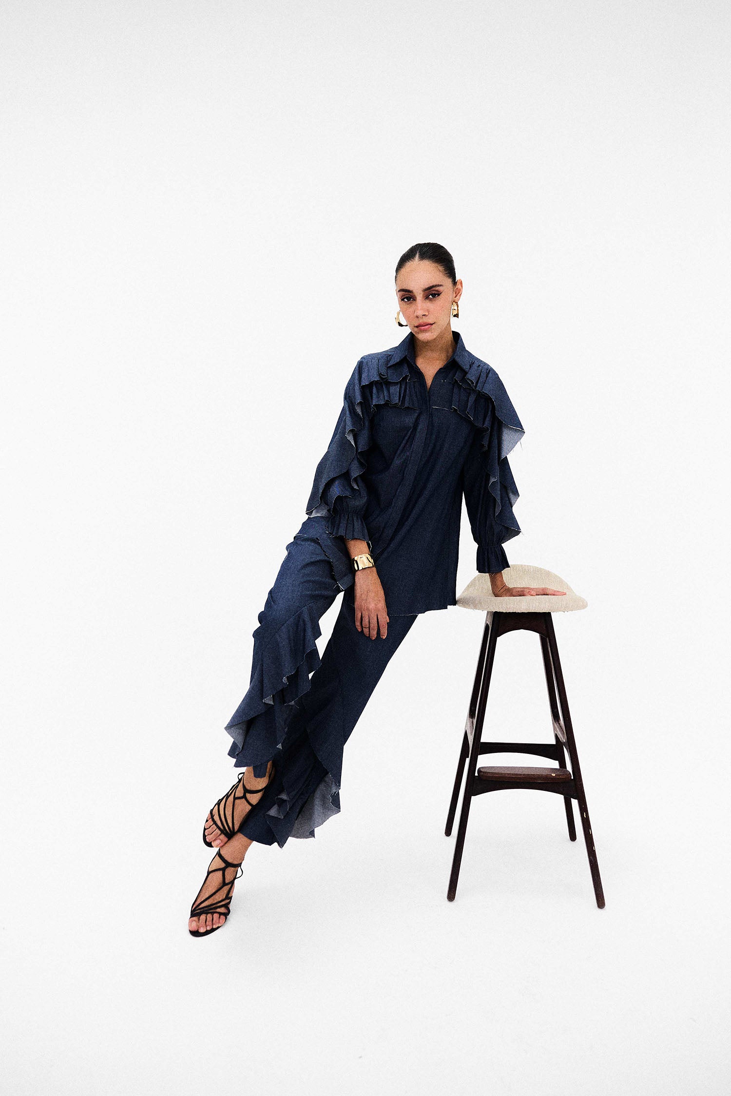 Doris Ruffle Denim Co-ord