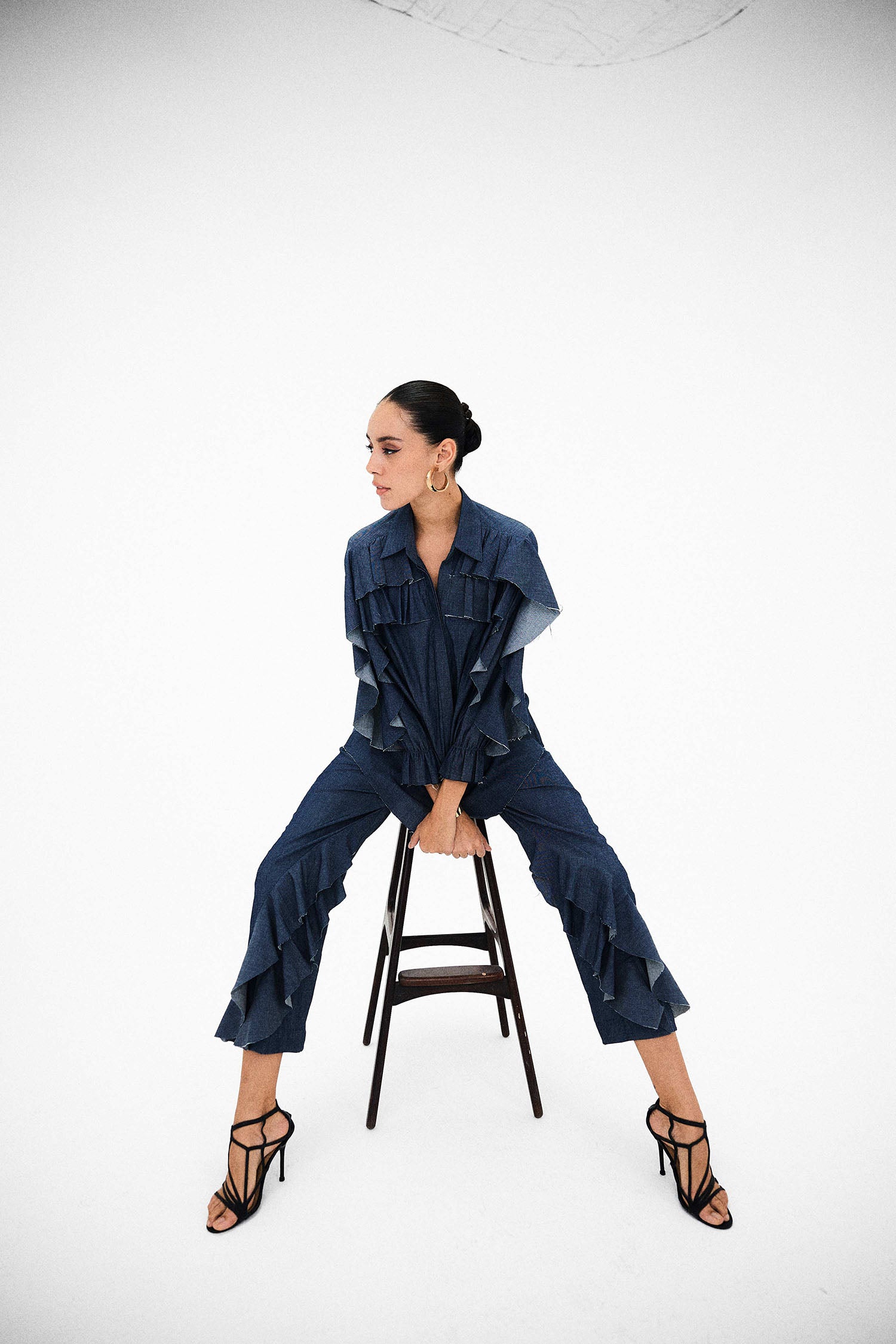Doris Ruffle Denim Co-ord