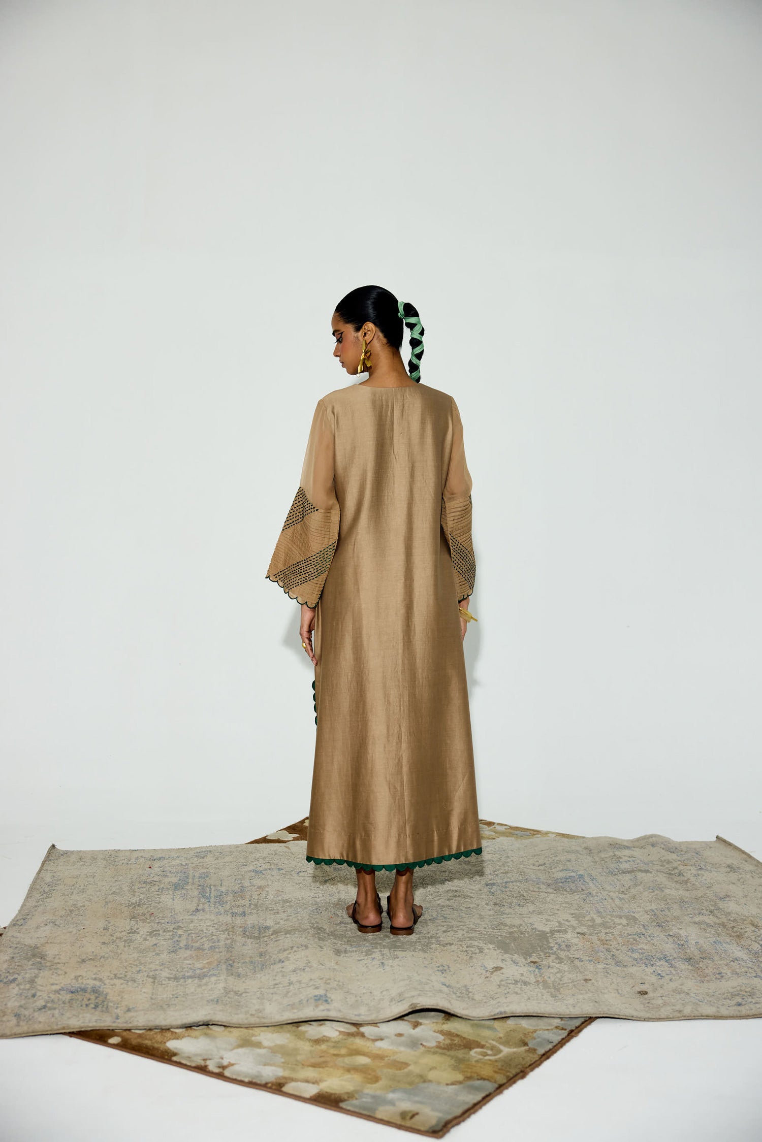 Paloma - Vintage Beige Kaftan Straight Dress