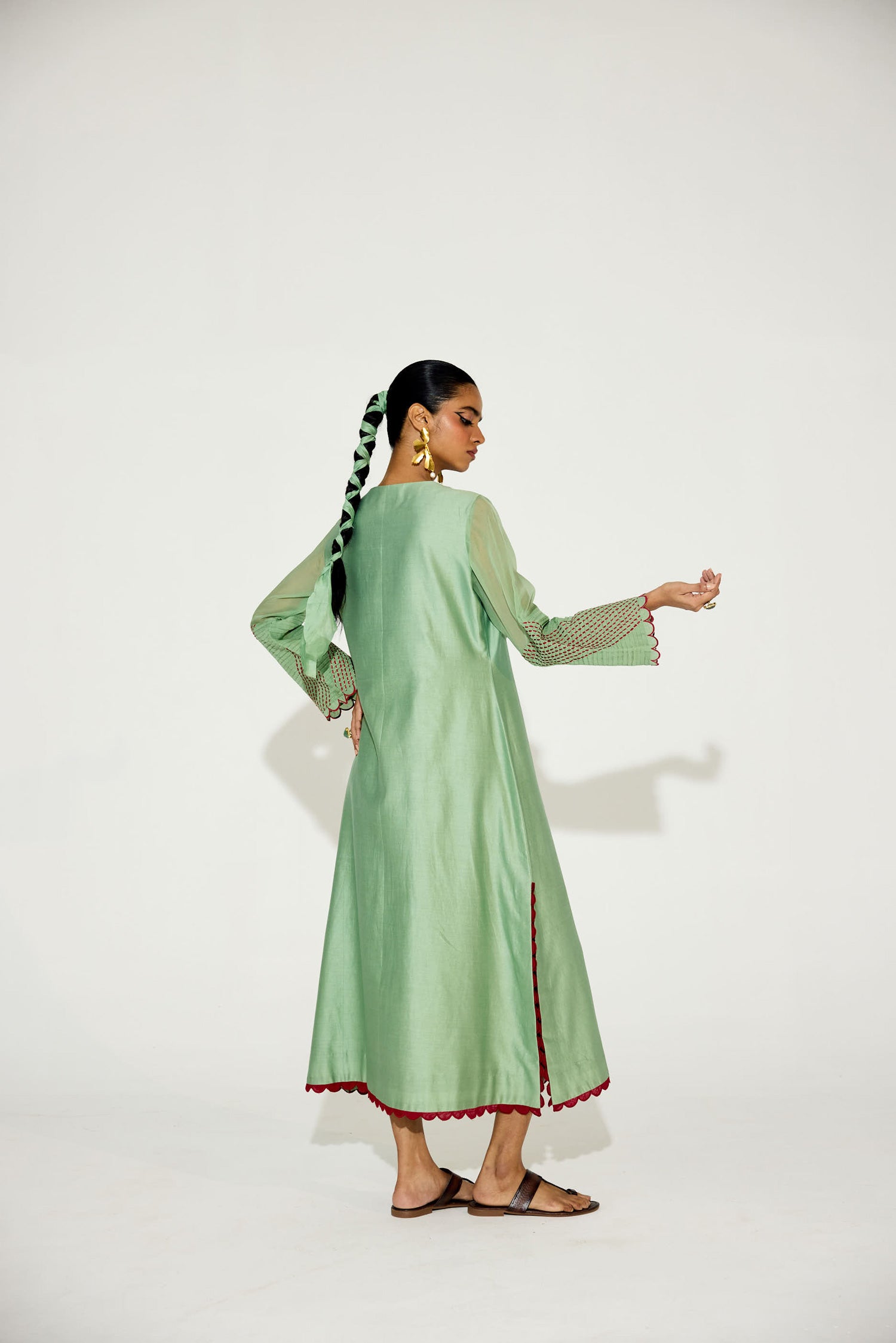 Paloma - Sage Green Kaftan Straight Dress