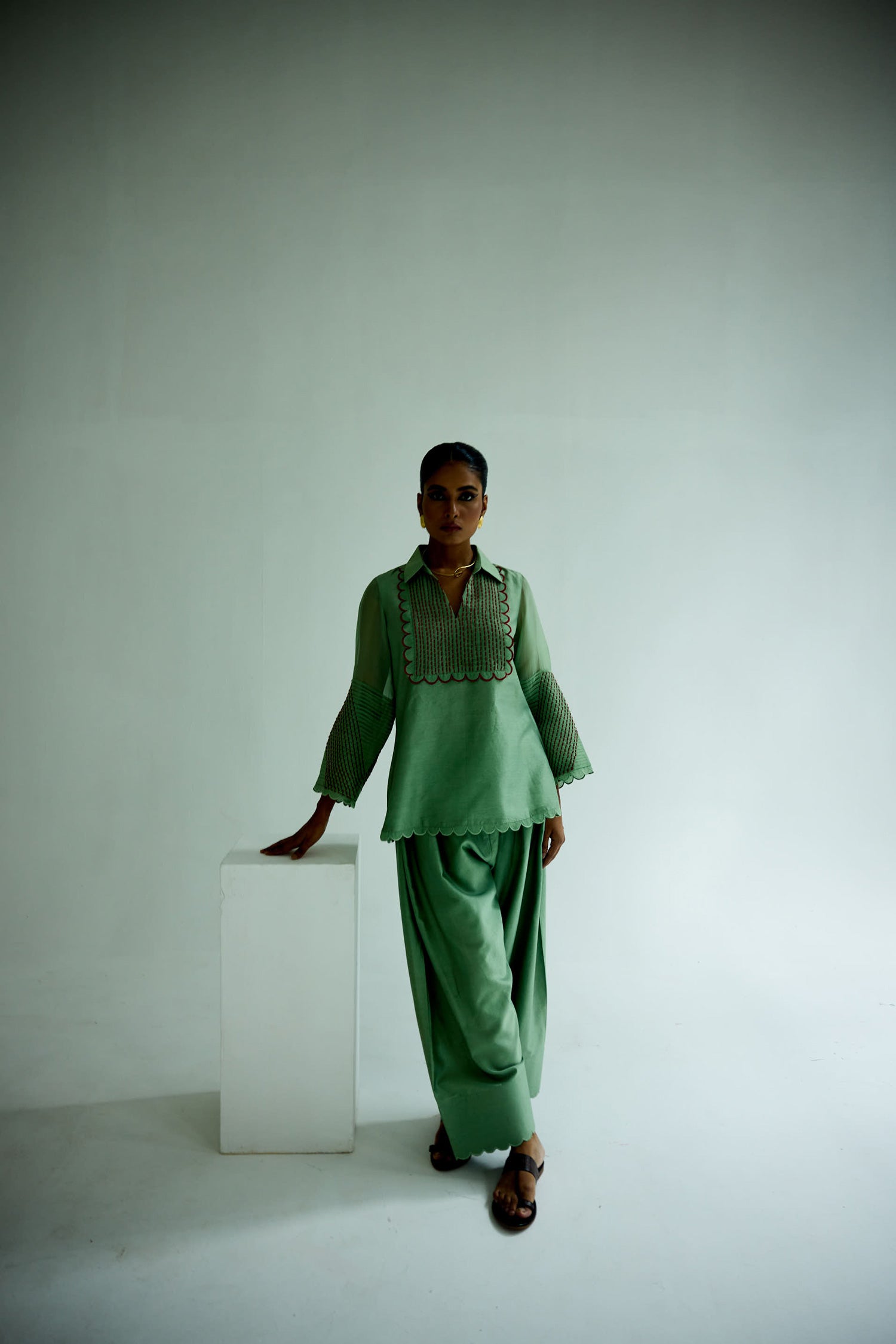 Zara Farshi Co-ord (Sage)