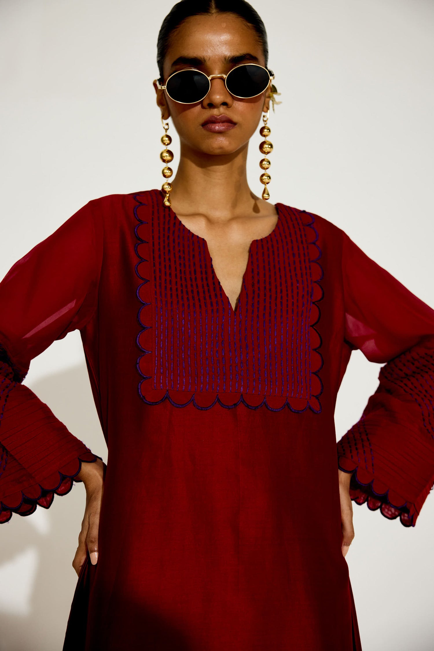 Paloma - Signature Red Kaftan Straight Dress