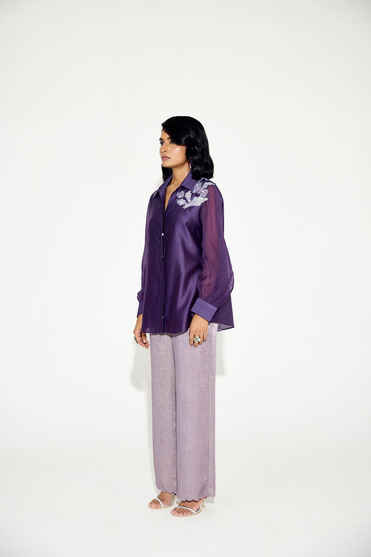 Tropical Rouge (Violet) 3D Metallic Co-ord