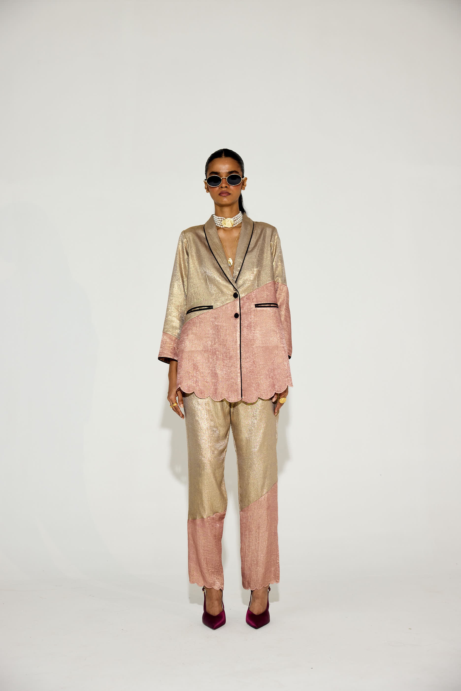 BIBA Metallic Pant Suit