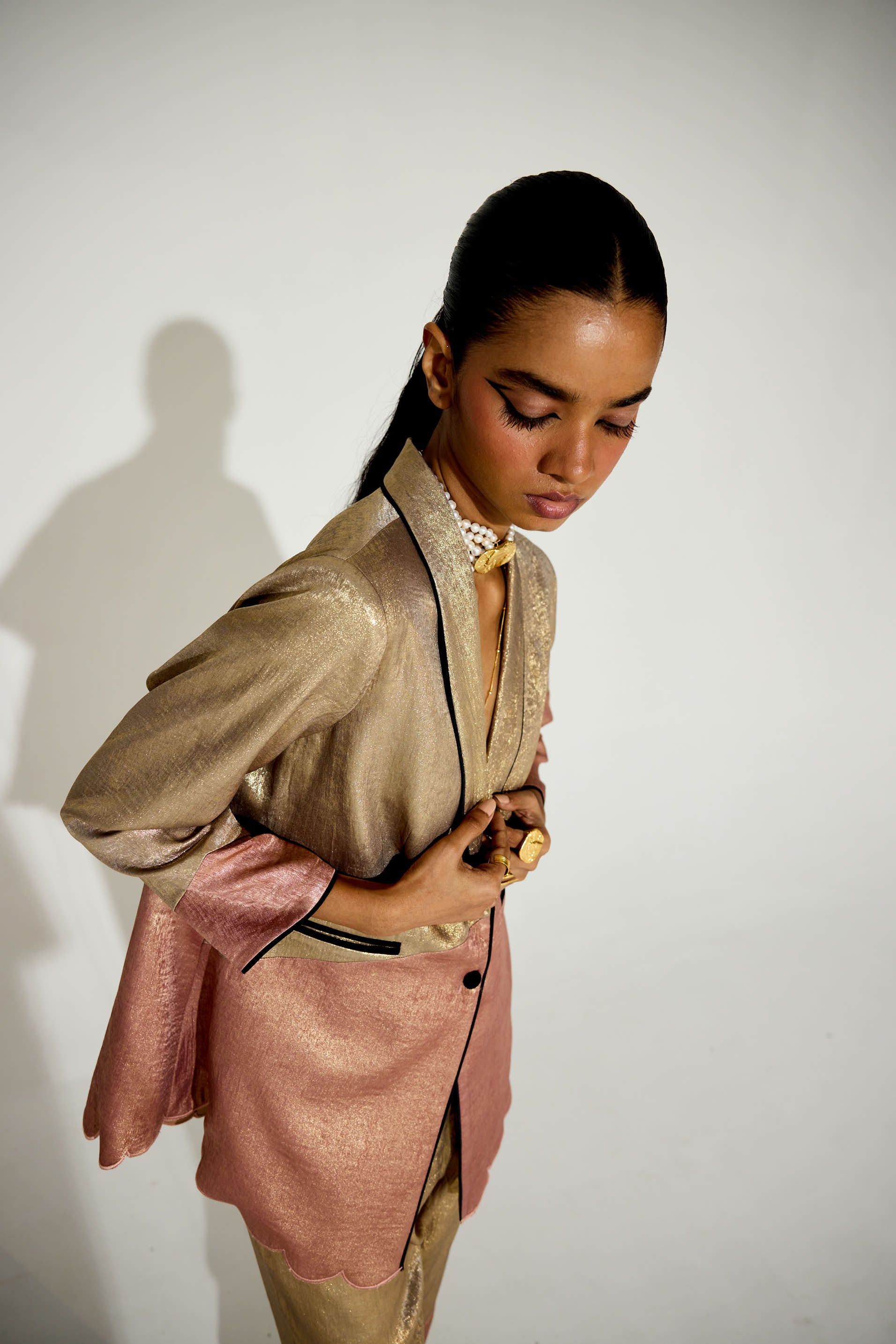 BIBA Metallic Pant Suit