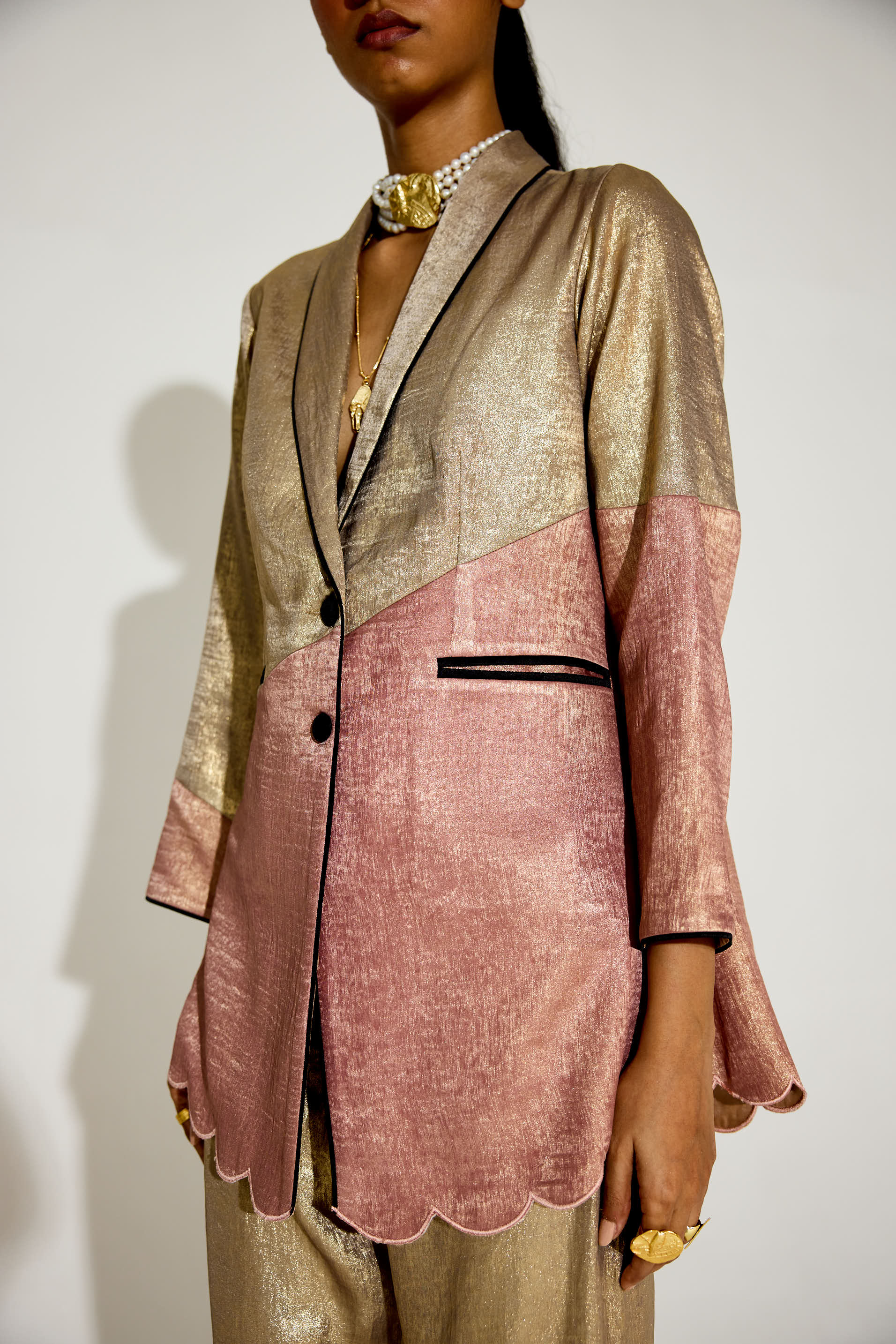 BIBA Metallic Pant Suit