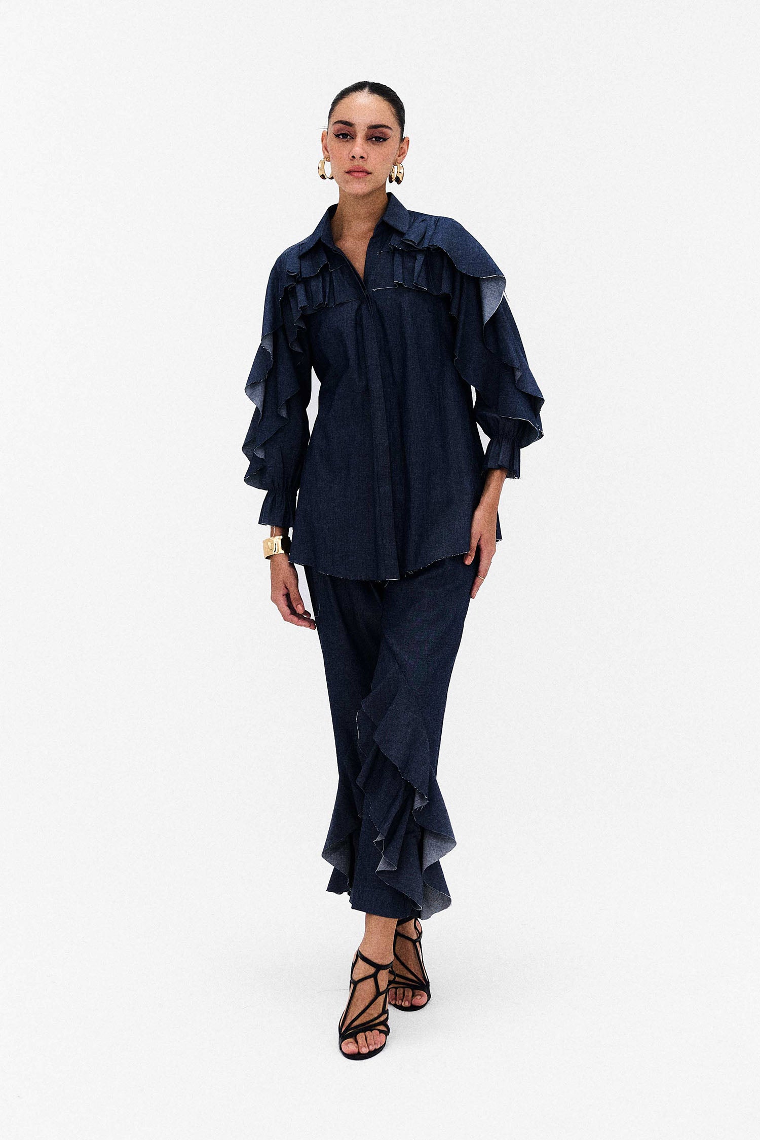 Doris Ruffle Denim Co-ord