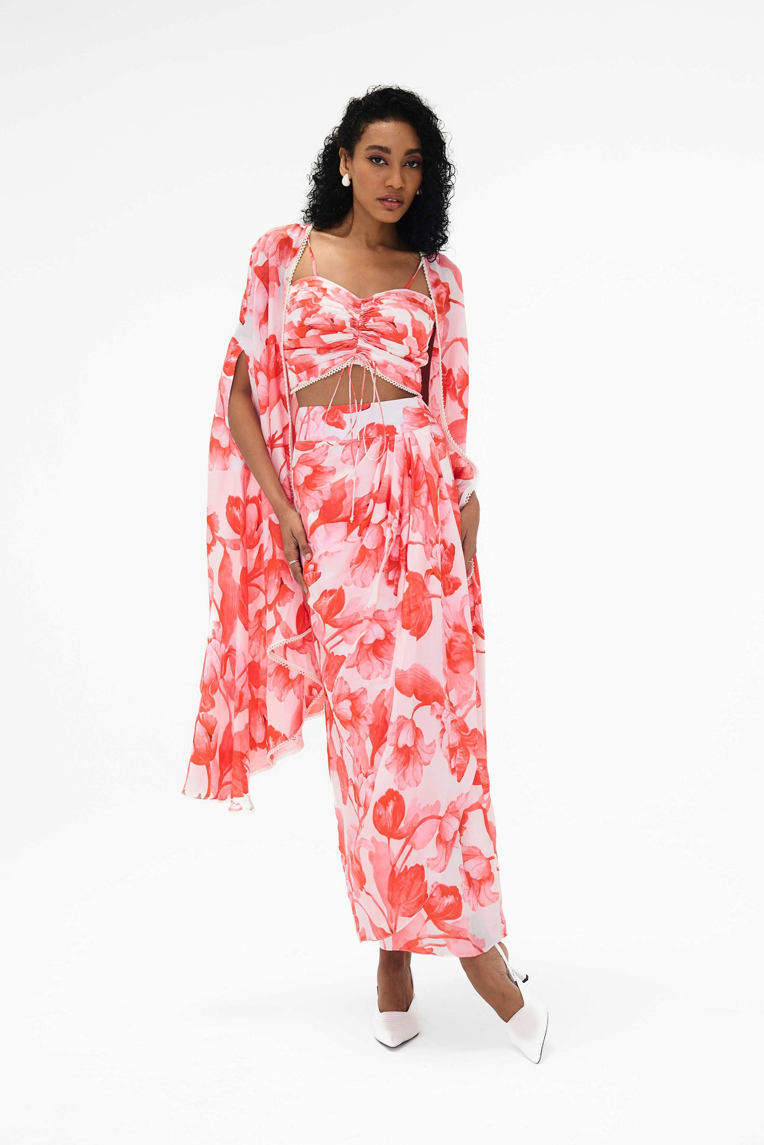 Issy Printed Skirt / Cape Set
