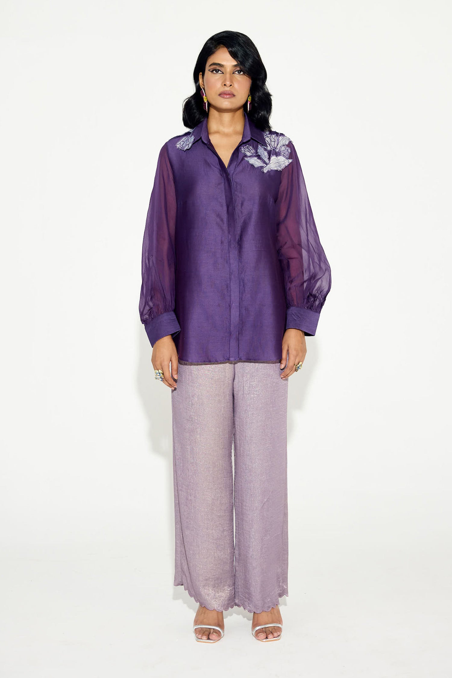 Tropical Rouge (Violet) 3D Metallic Co-ord