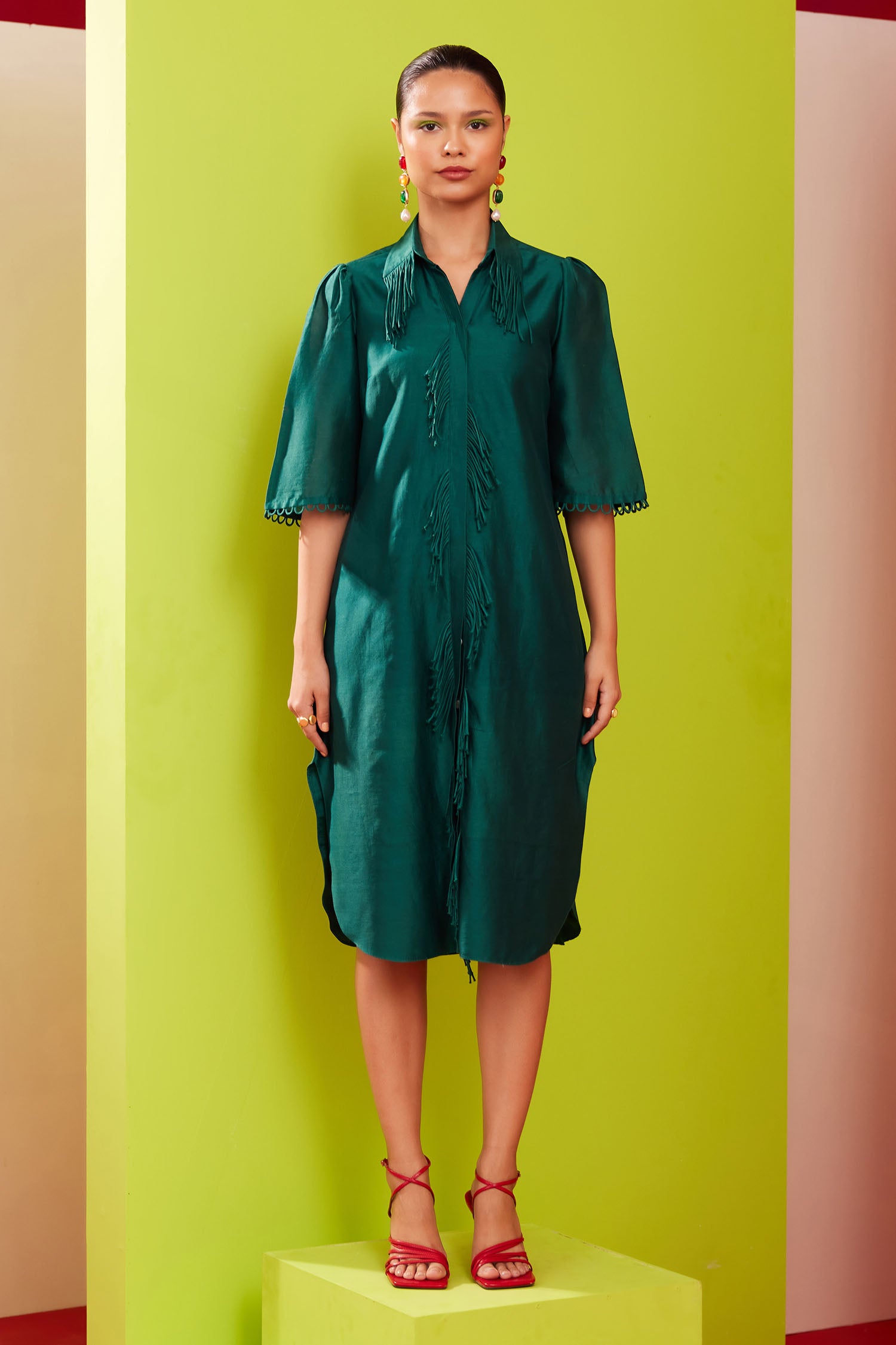 Terry - Handcrafted Fringed Dress