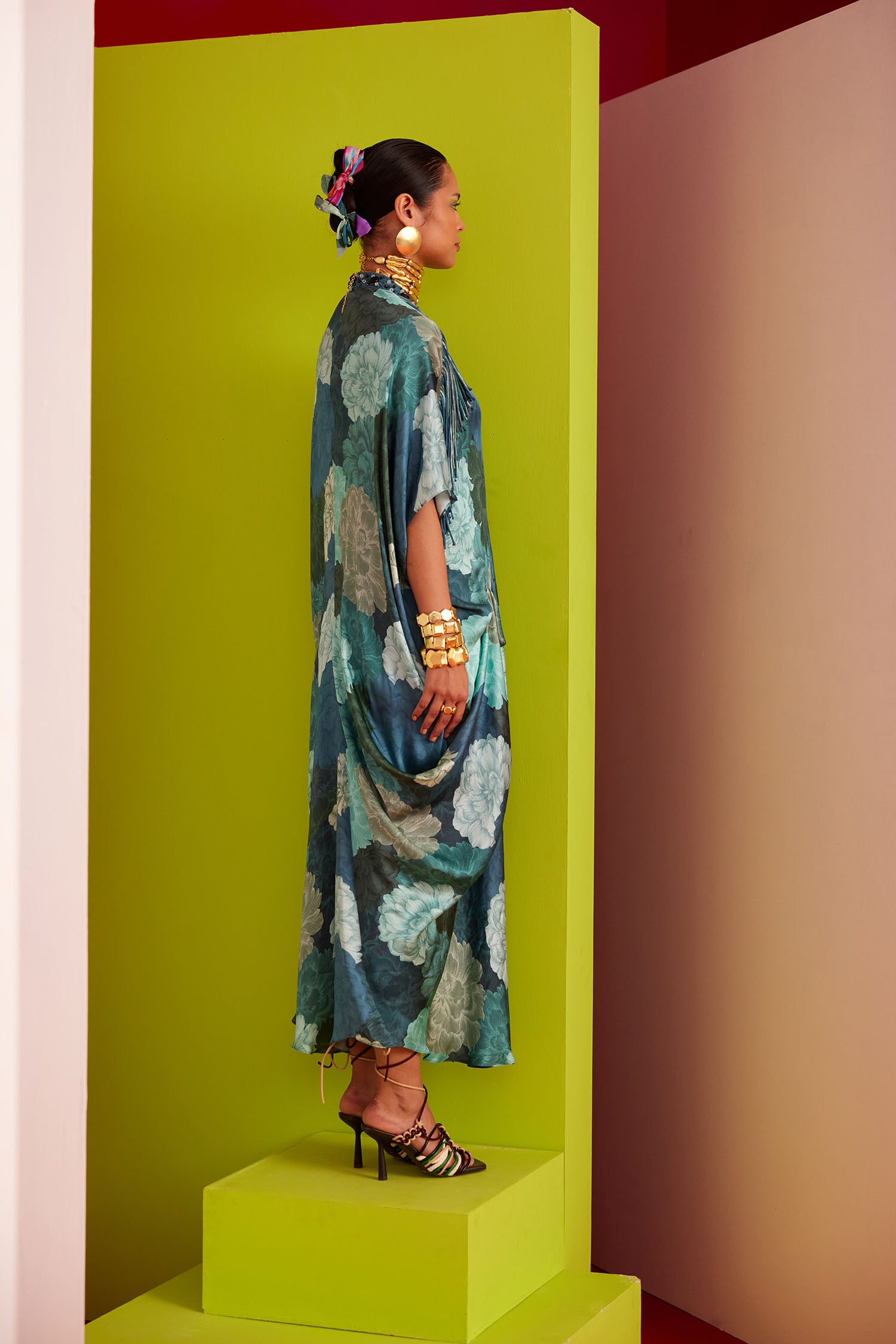 Mia - Printed & Fringed Kaftan
