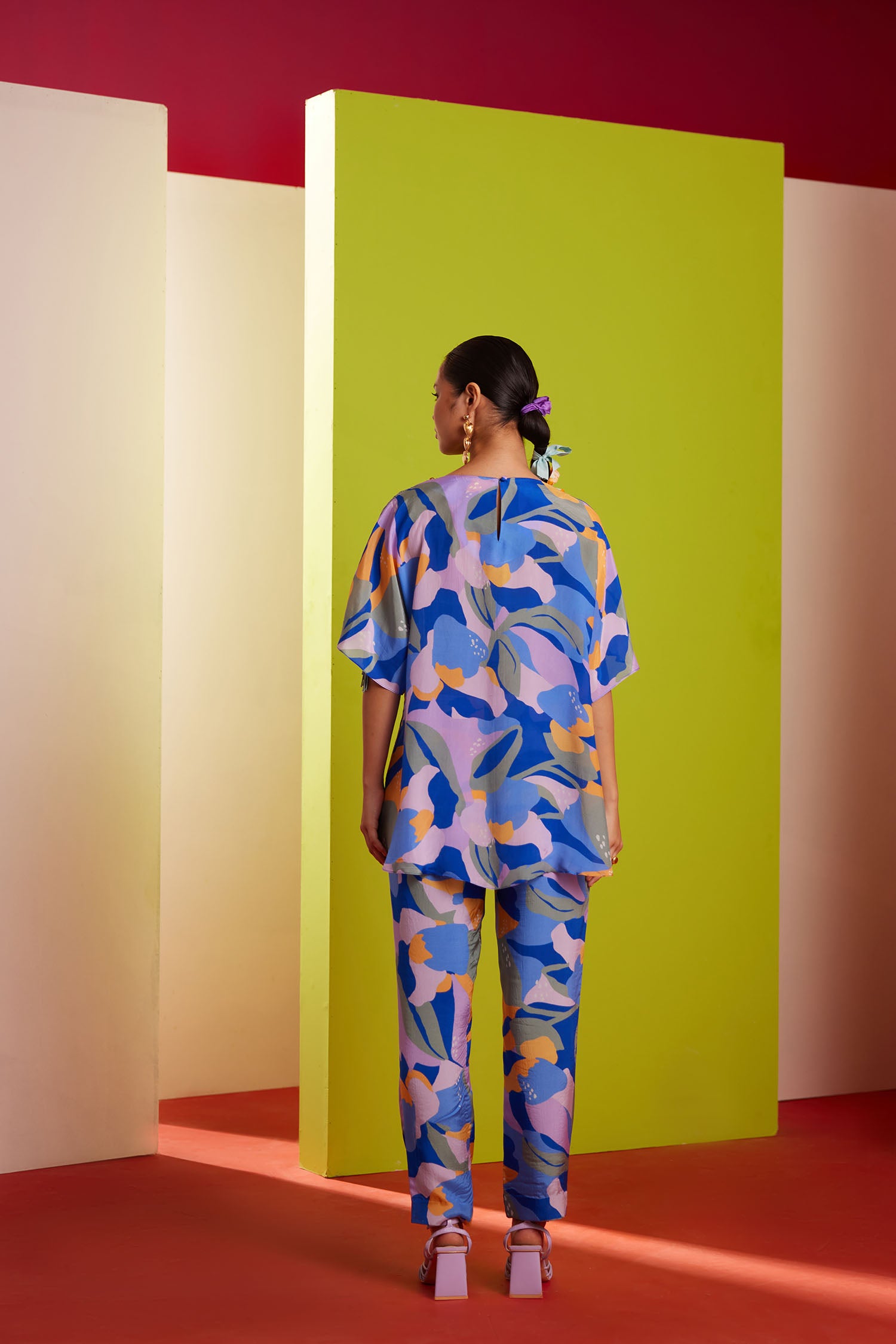 Aster - Printed Boxy Fringed & Embroidered Set
