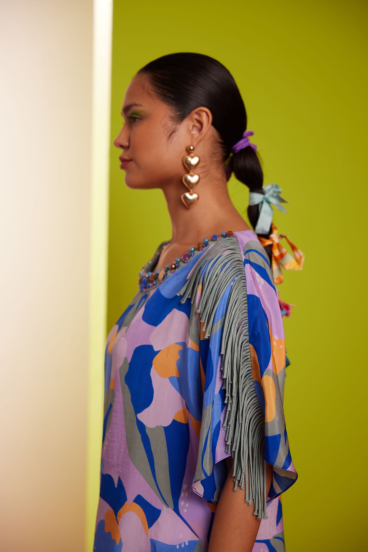 Aster - Printed Boxy Fringed & Embroidered Set