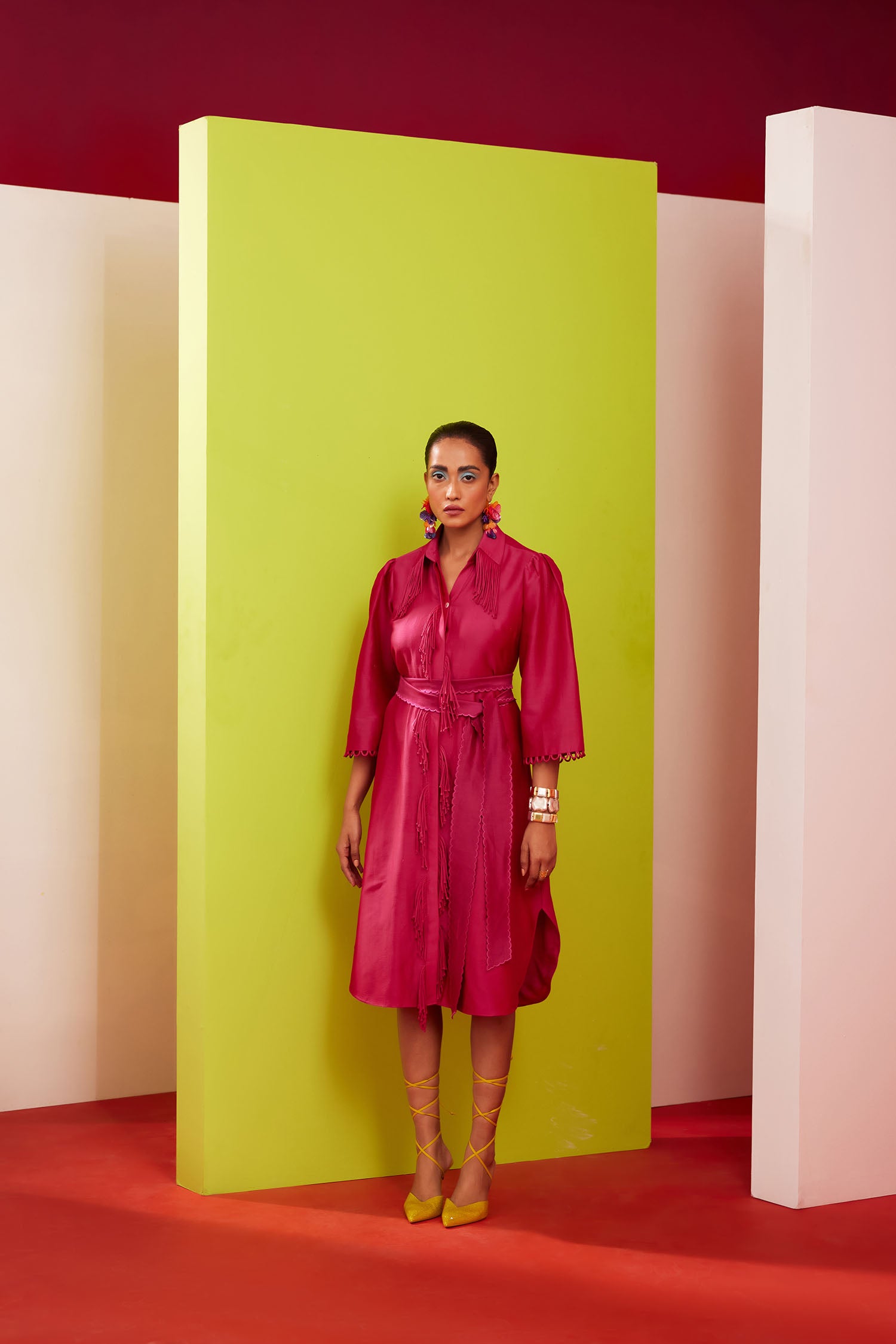 Terry - Handcrafted Fringed Shirt Dress