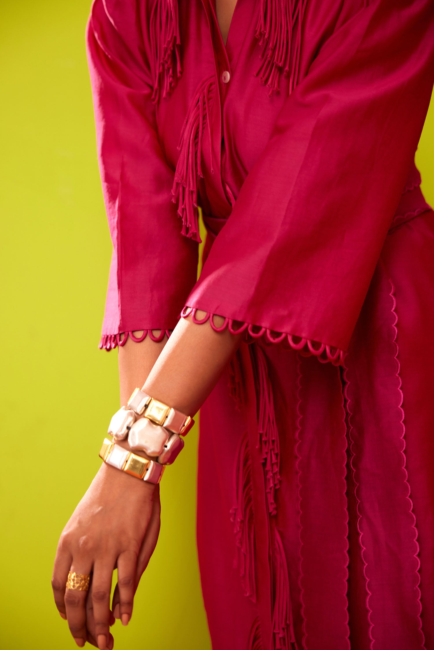 Terry - Handcrafted Fringed Shirt Dress