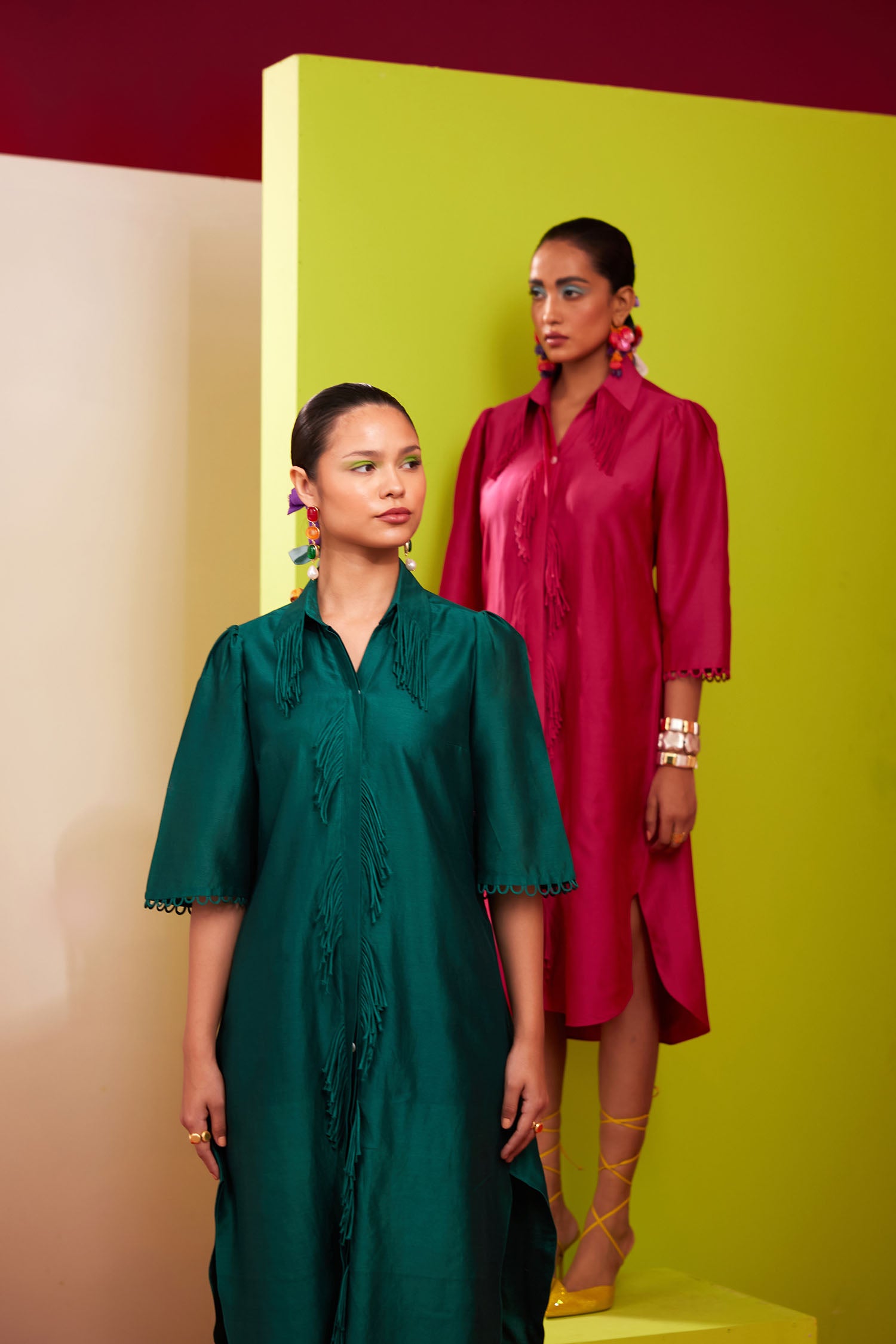 Terry - Handcrafted Fringed Shirt Dress